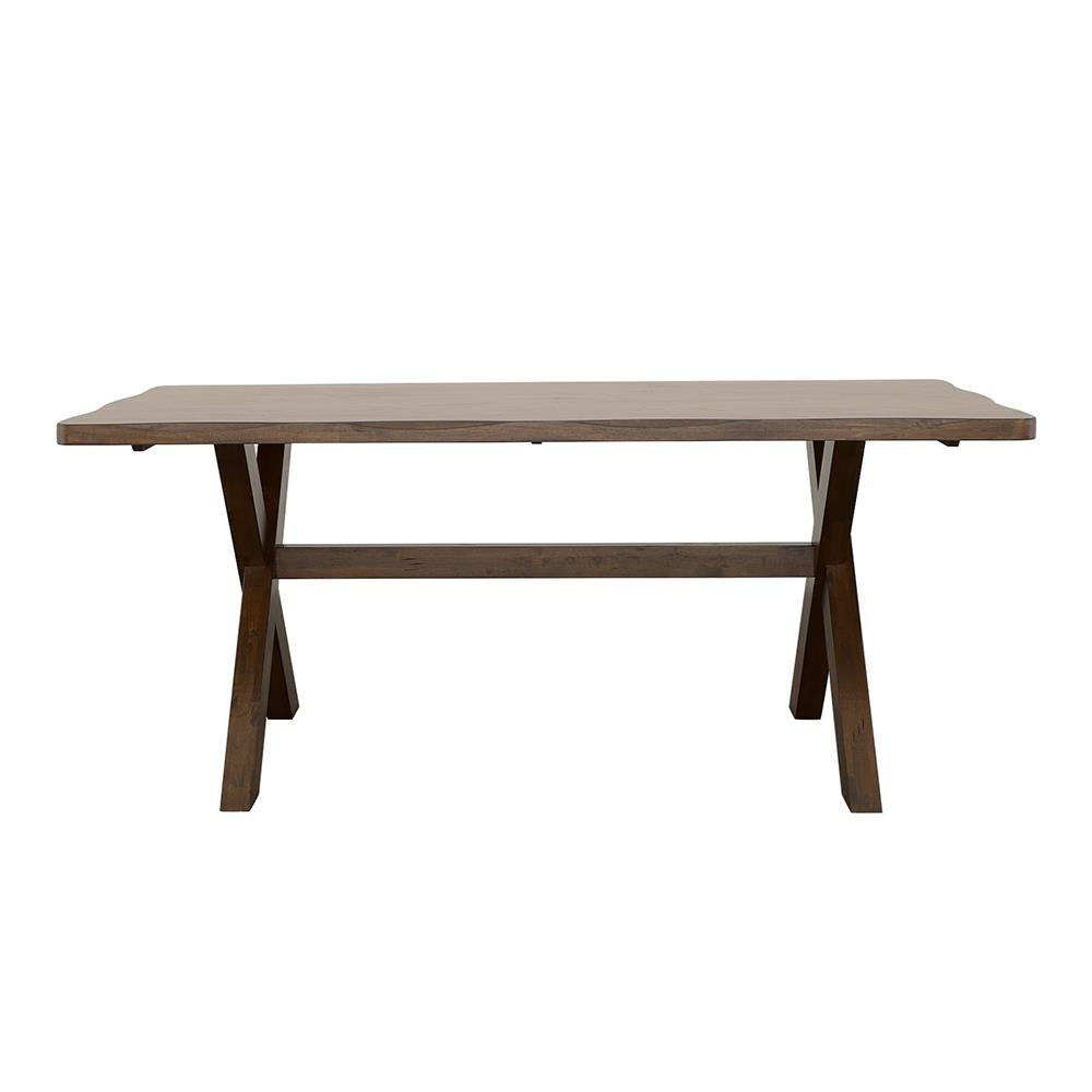 Alston Knotty Nutmeg X-Shaped Dining Table - 106381 - Bien Home Furniture & Electronics