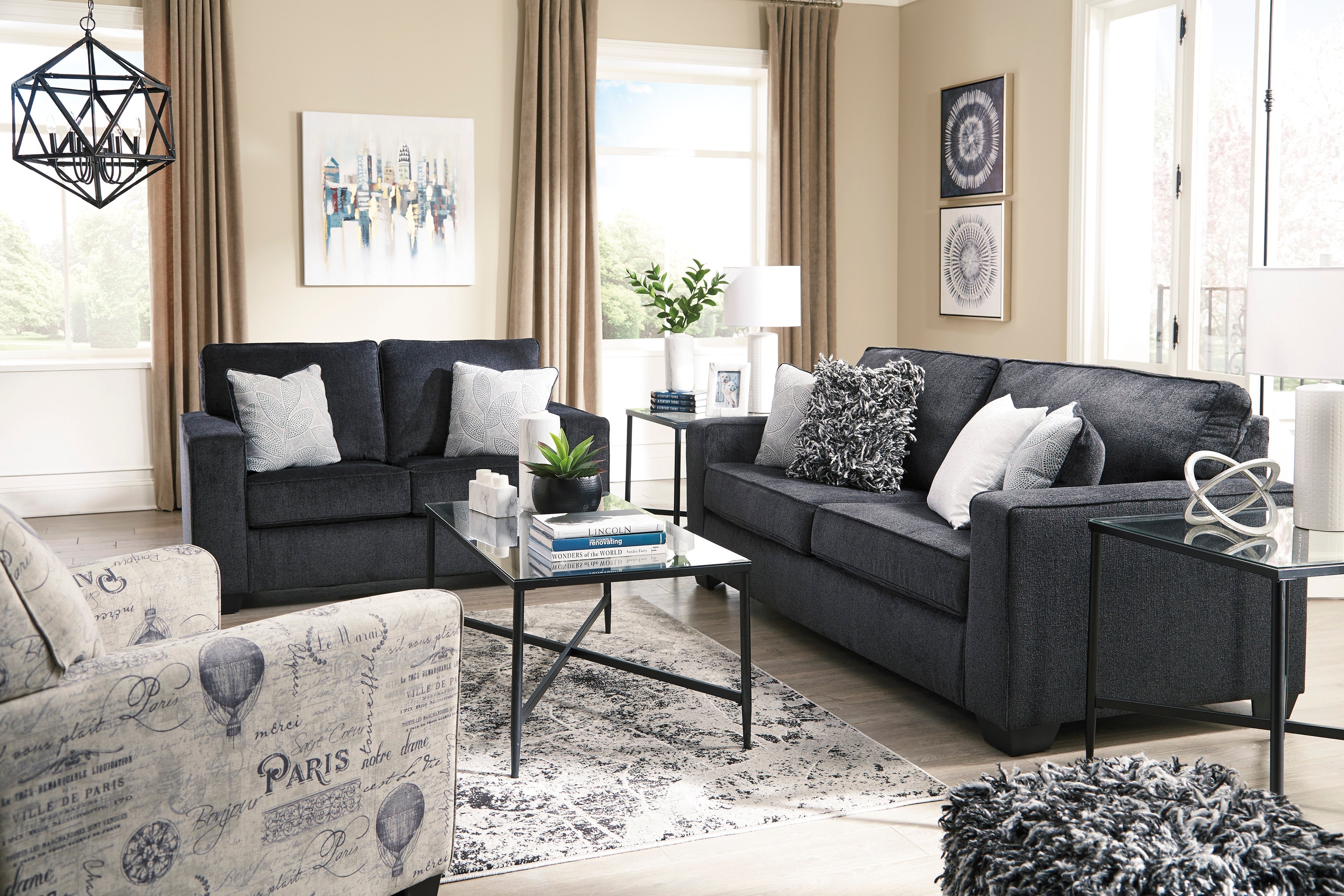 Altari Slate Living Room Set - SET | 8721338 | 8721335 | 8721320 | 8721325 | 8721314 - Bien Home Furniture & Electronics