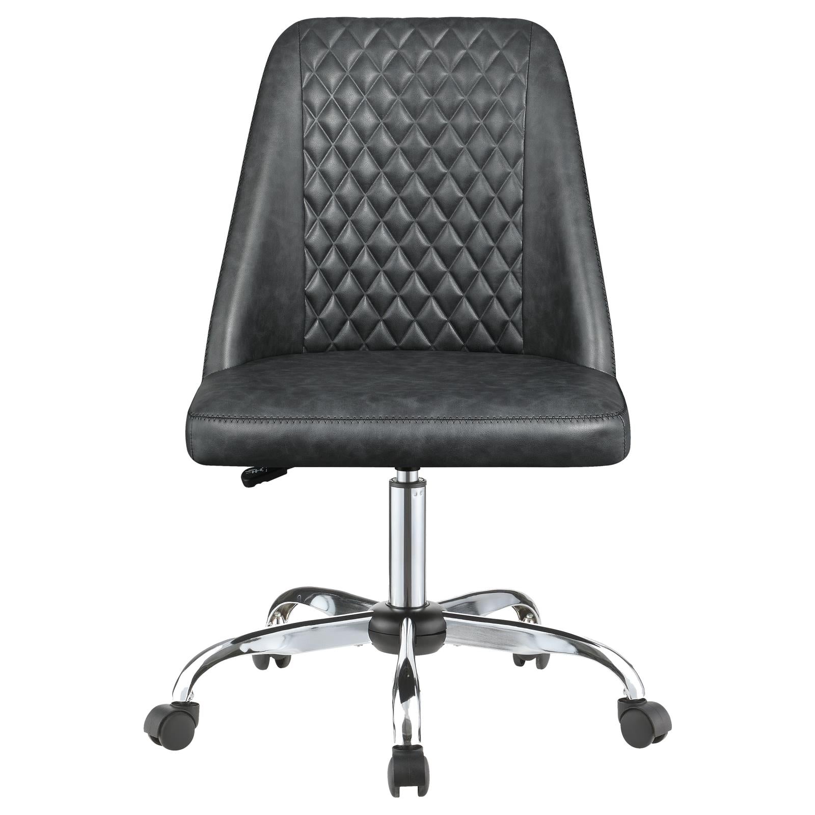 Althea Gray/Chrome Upholstered Tufted Back Office Chair - 881196 - Bien Home Furniture &amp; Electronics