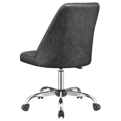 Althea Gray/Chrome Upholstered Tufted Back Office Chair - 881196 - Bien Home Furniture &amp; Electronics