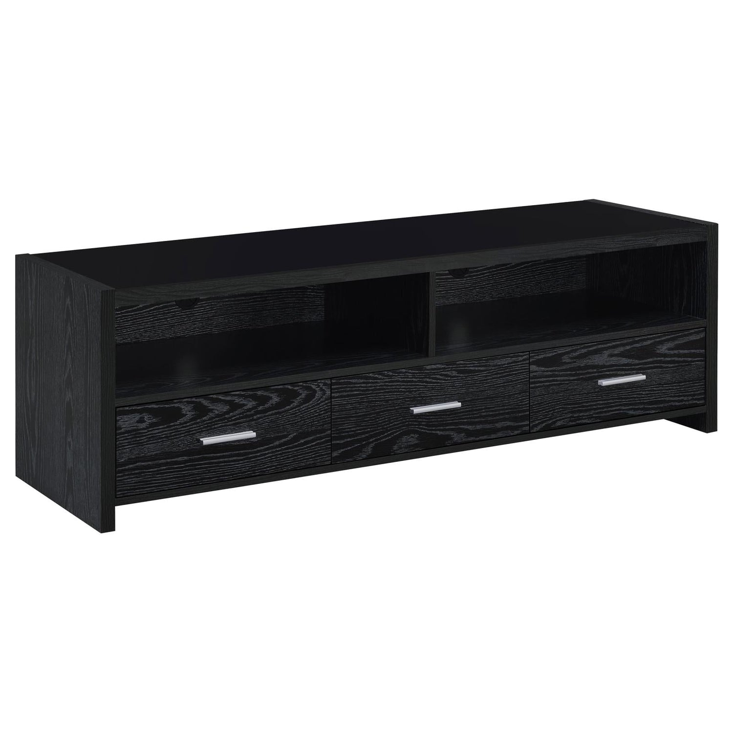 Alton 62" 3-Drawer TV Console Black Oak - 700645 - Bien Home Furniture & Electronics