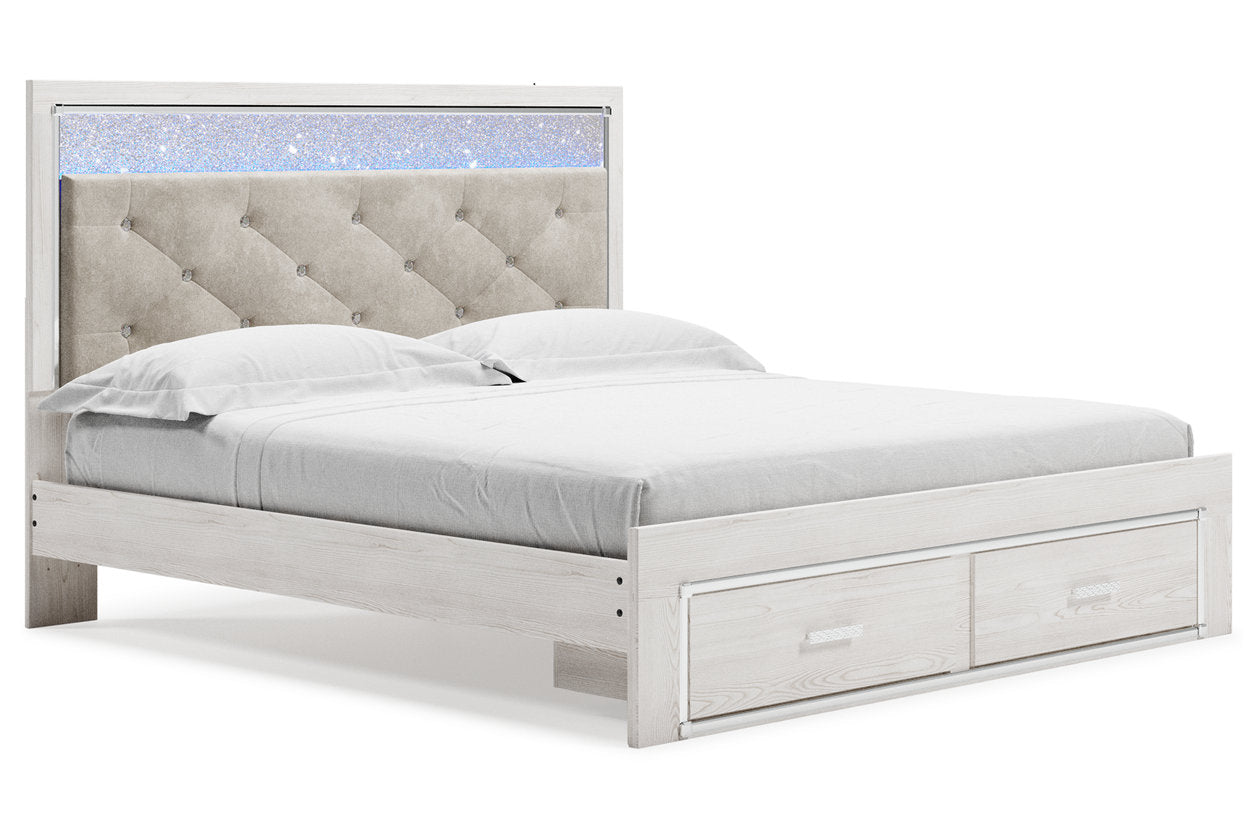 Altyra White King Upholstered Storage Bed - SET | B100-14 | B2640-56S | B2640-58 | B2640-95 - Bien Home Furniture &amp; Electronics