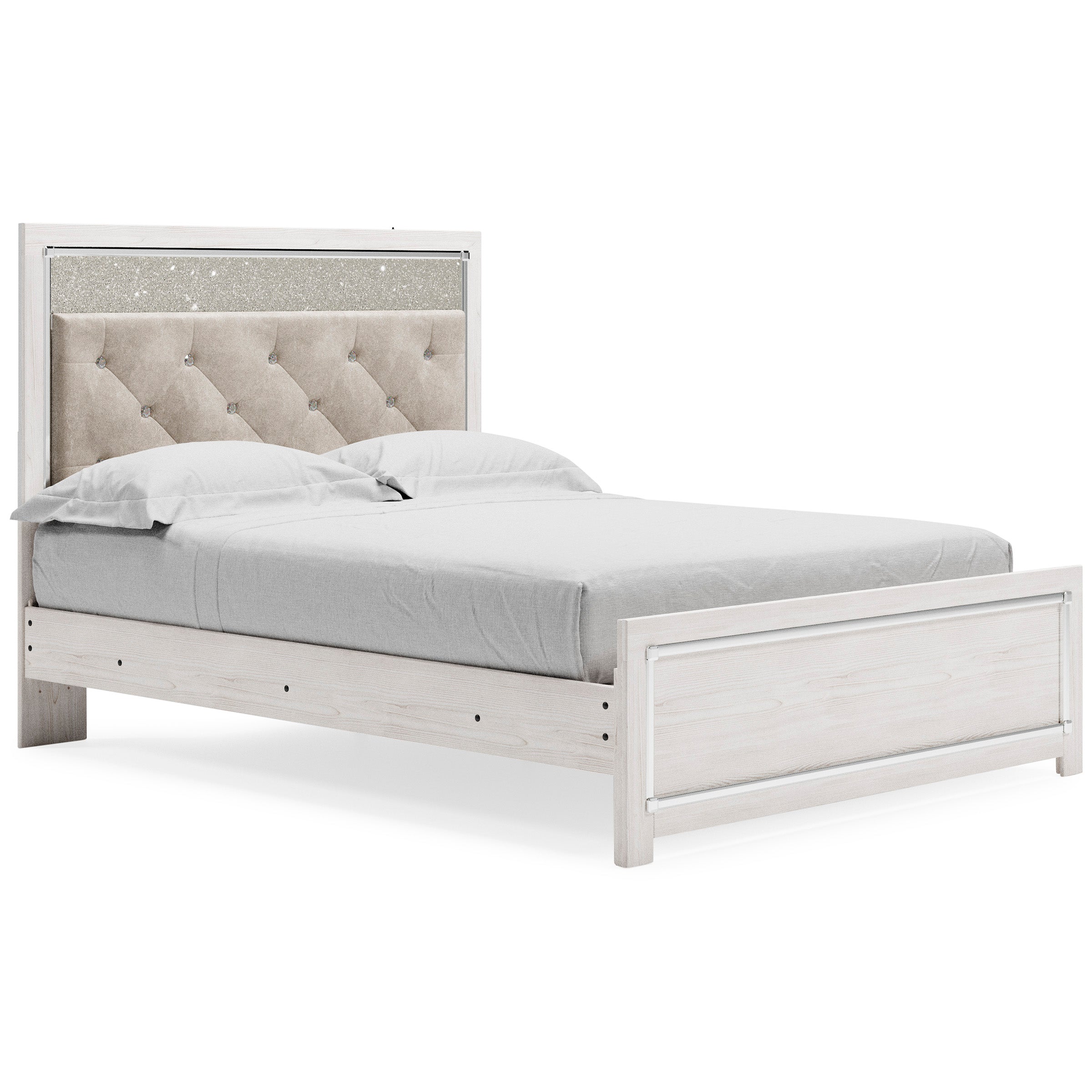 Altyra White LED Upholstered Panel Bedroom Set - SET | B2640-54 | B2640-57 | B2640-96 | B2640-31 | B2640-36 - Bien Home Furniture &amp; Electronics