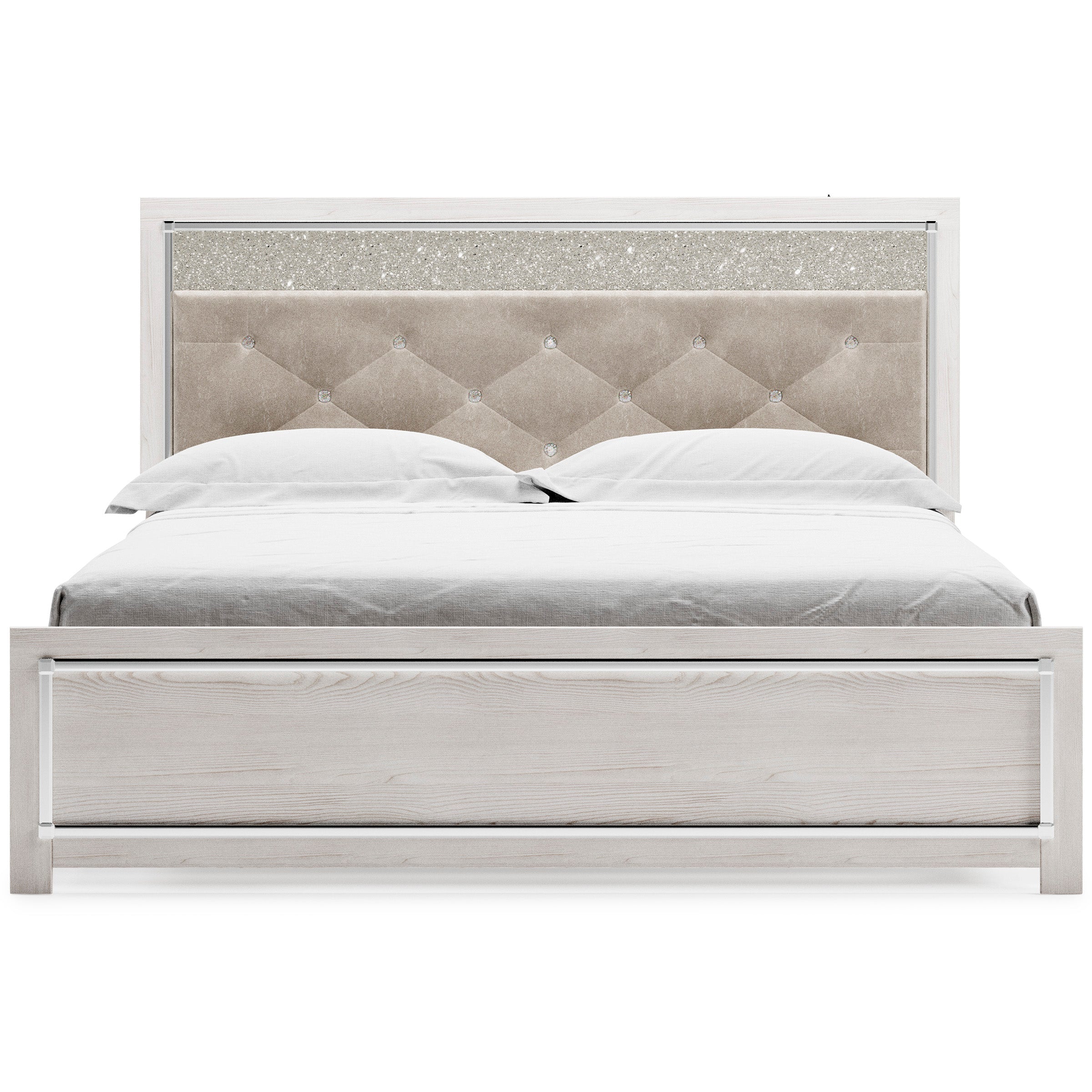 Altyra White LED Upholstered Panel Bedroom Set - SET | B2640-54 | B2640-57 | B2640-96 | B2640-31 | B2640-36 - Bien Home Furniture & Electronics
