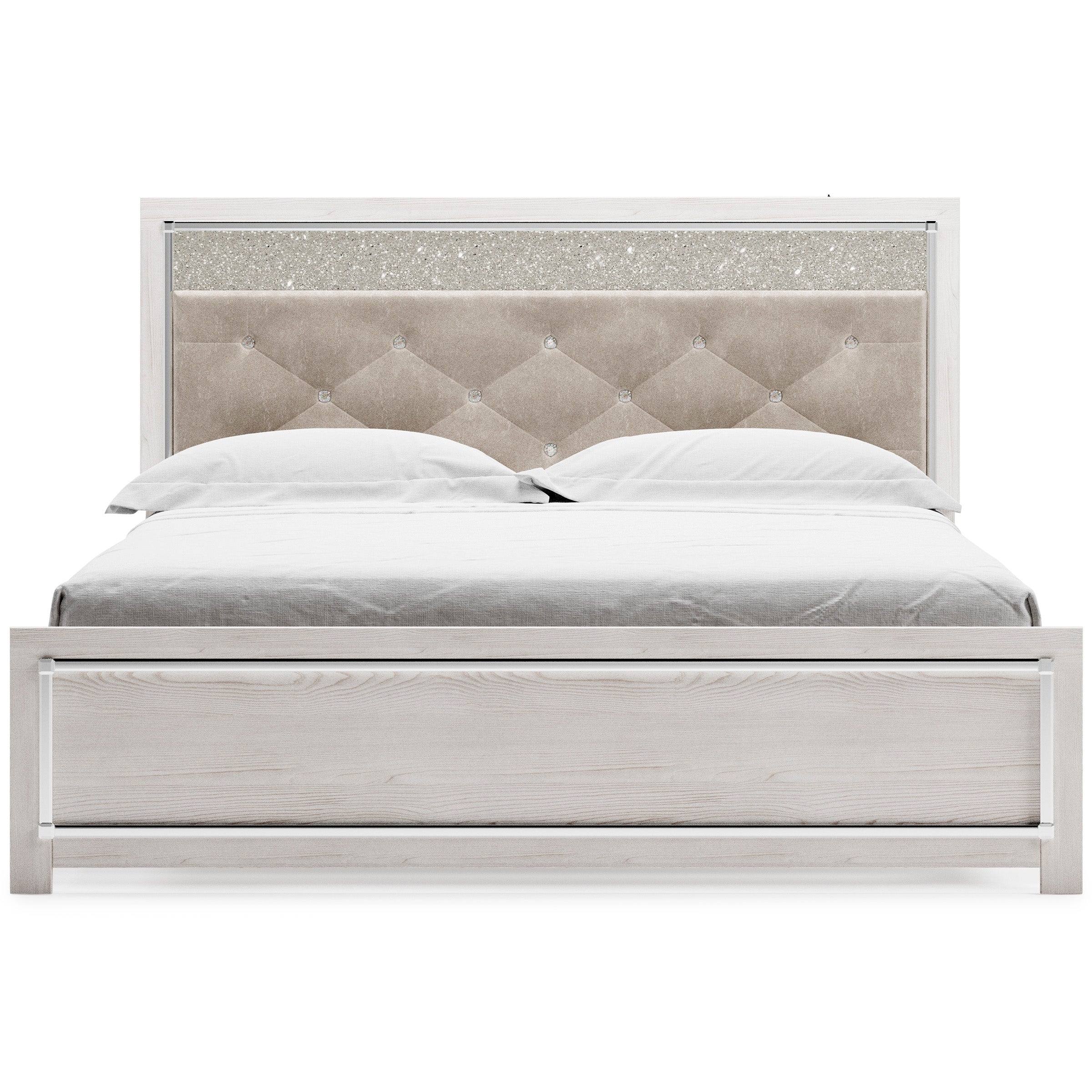 Altyra White LED Upholstered Panel Bedroom Set - SET | B2640-54 | B2640-57 | B2640-96 | B2640-31 | B2640-36 - Bien Home Furniture &amp; Electronics