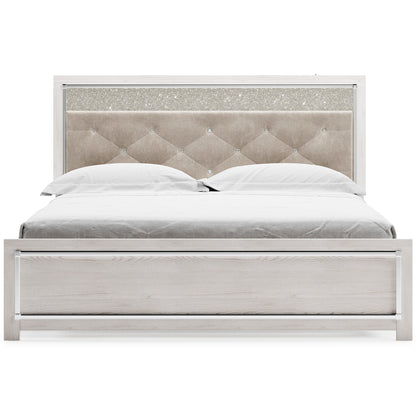 Altyra White LED Upholstered Panel Bedroom Set - SET | B2640-54 | B2640-57 | B2640-96 | B2640-31 | B2640-36 - Bien Home Furniture &amp; Electronics