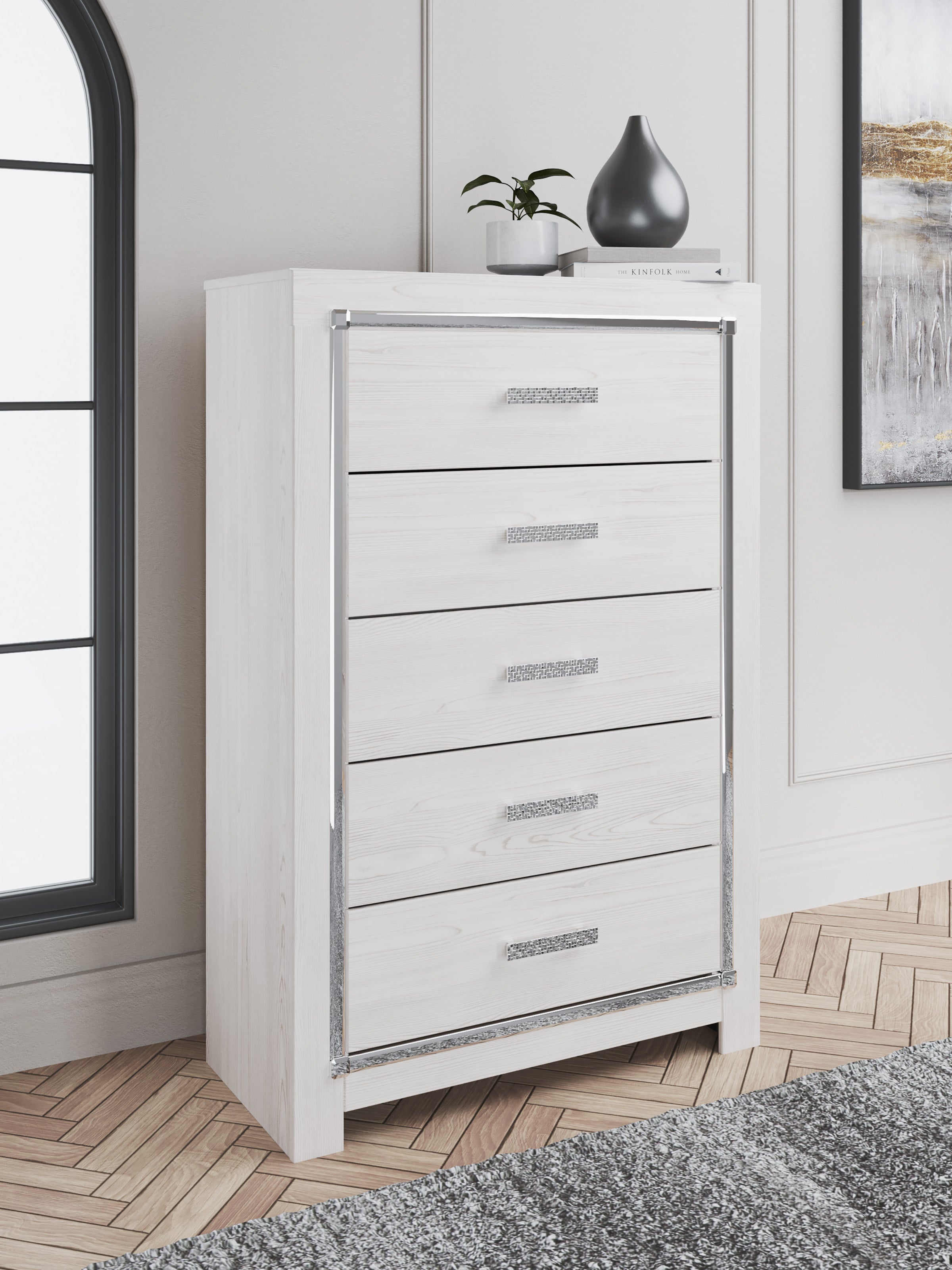 Altyra White LED Upholstered Panel Bedroom Set - SET | B2640-54 | B2640-57 | B2640-96 | B2640-31 | B2640-36 - Bien Home Furniture & Electronics