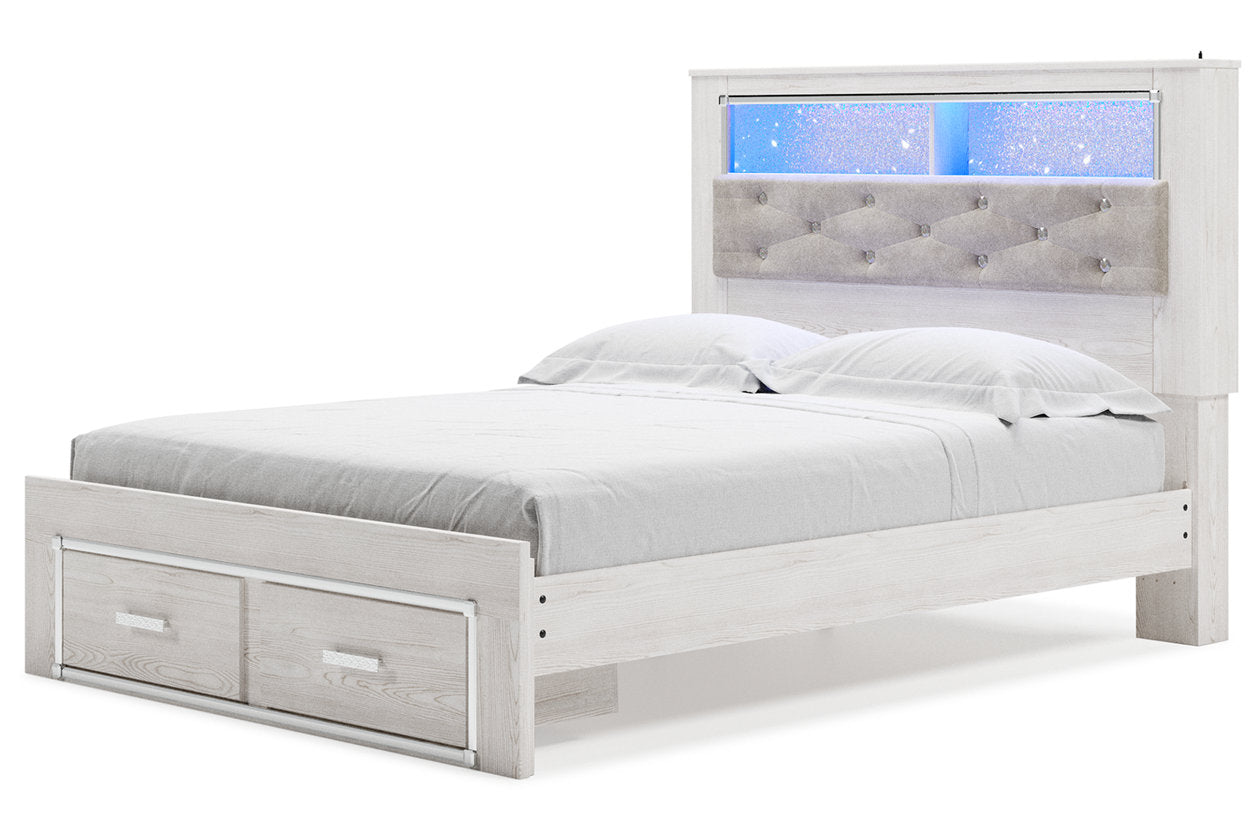 Altyra White Queen Upholstered Bookcase Bed with Storage - SET | B100-13 | B2640-54S | B2640-65 | B2640-95 - Bien Home Furniture & Electronics