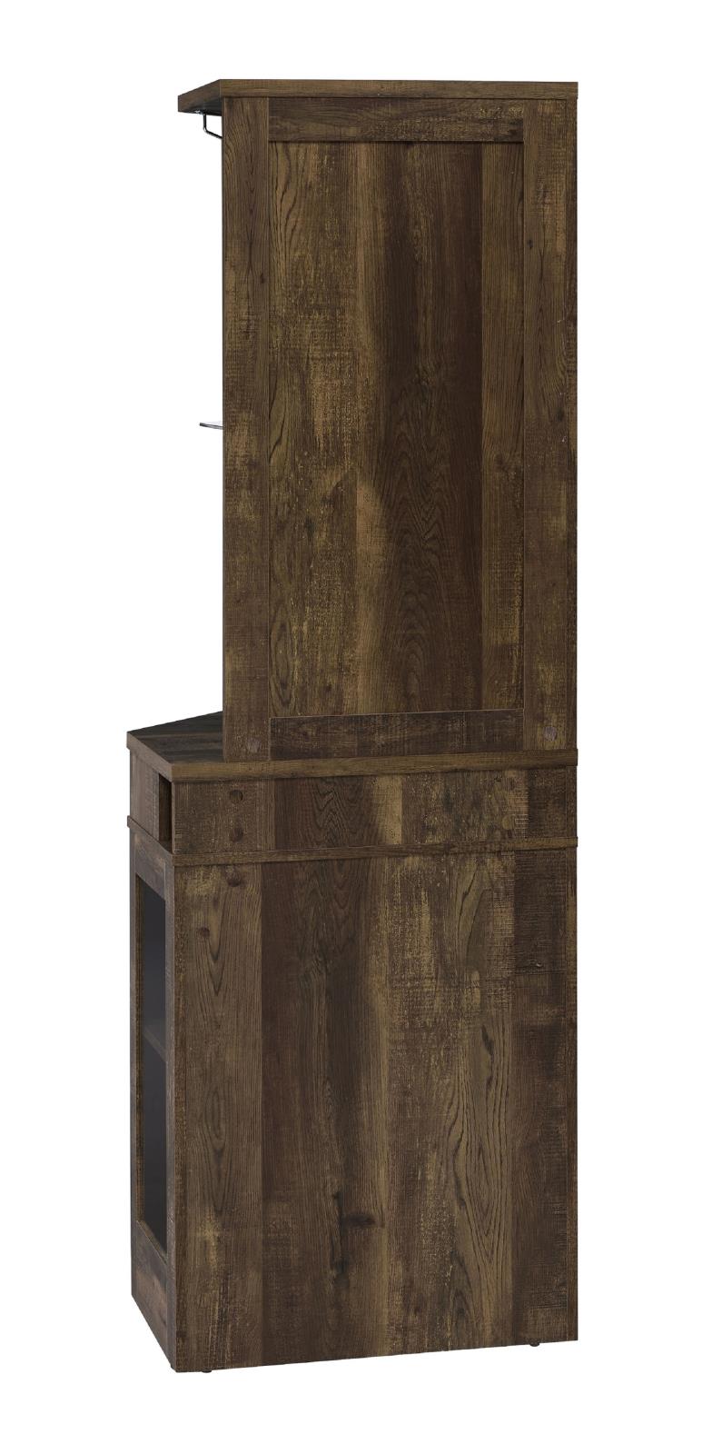 Alviso Rustic Oak Corner Bar Cabinet with Stemware Rack - 182303 - Bien Home Furniture & Electronics