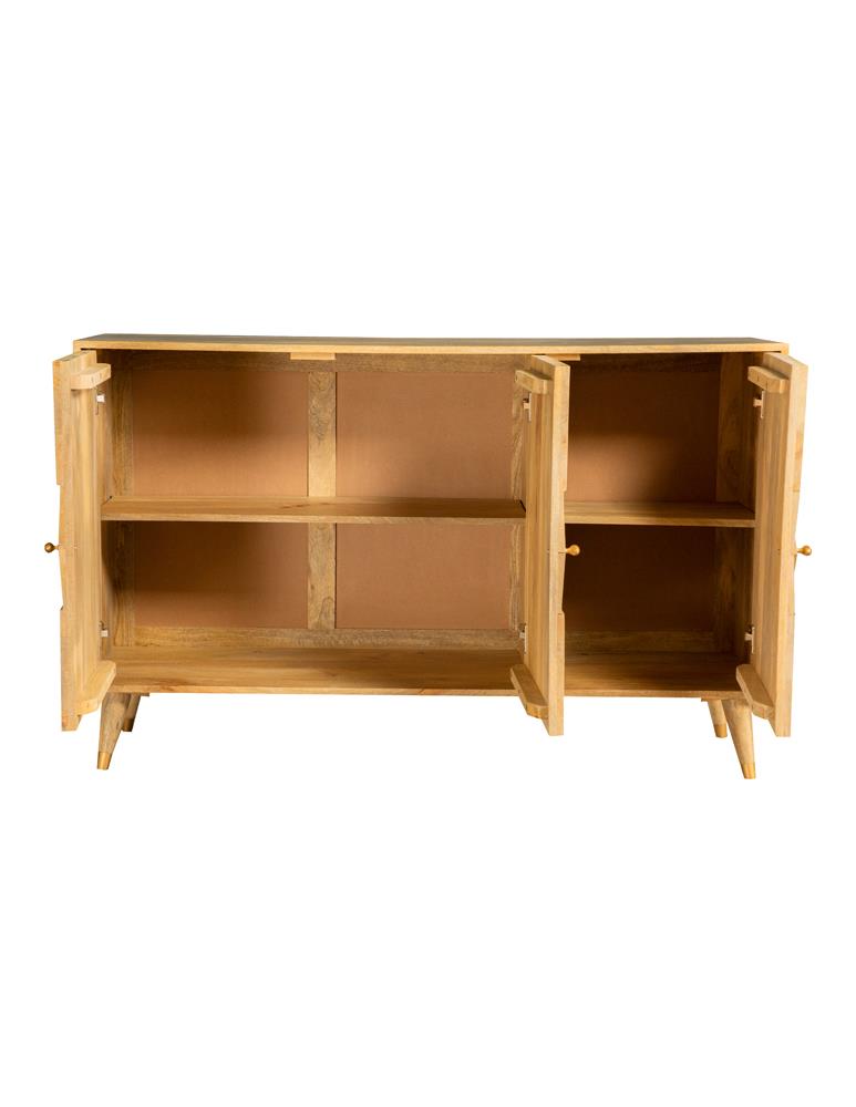 Alyssum Natural Checkered Pattern 3-Door Accent Cabinet - 953460 - Bien Home Furniture & Electronics