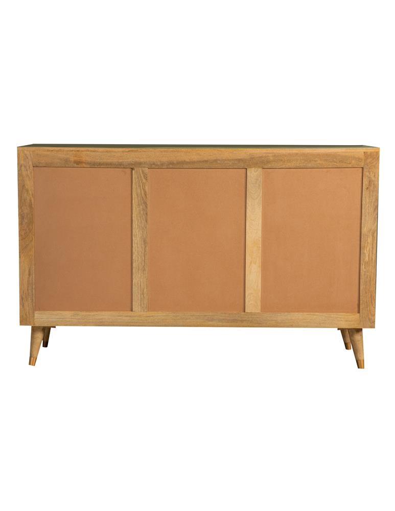 Alyssum Natural Checkered Pattern 3-Door Accent Cabinet - 953460 - Bien Home Furniture & Electronics