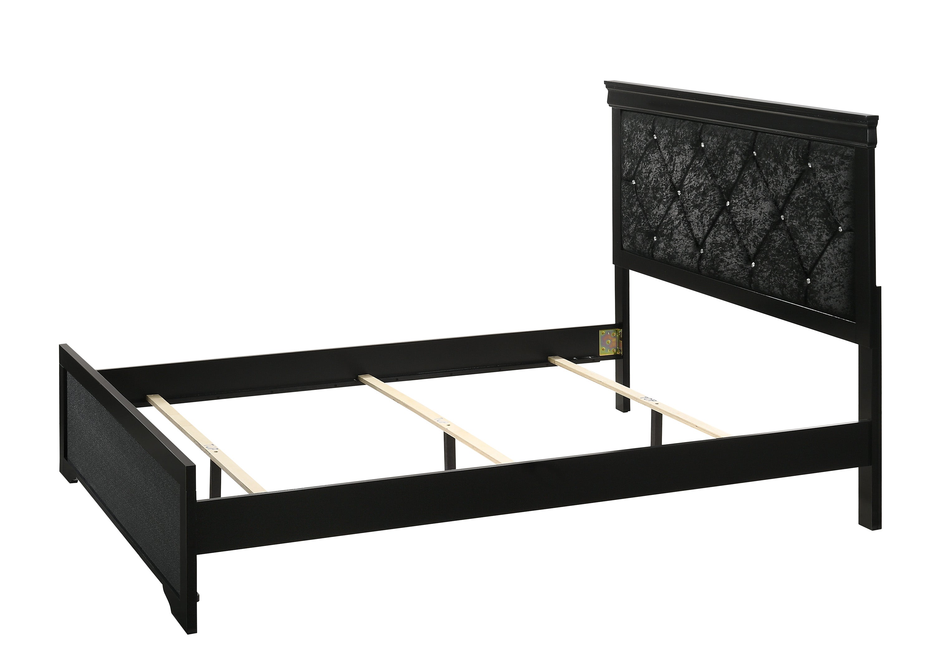 Amalia Black King Panel Bed - SET | B6918-K-HBFB | B6918-KQ-RAIL - Bien Home Furniture &amp; Electronics