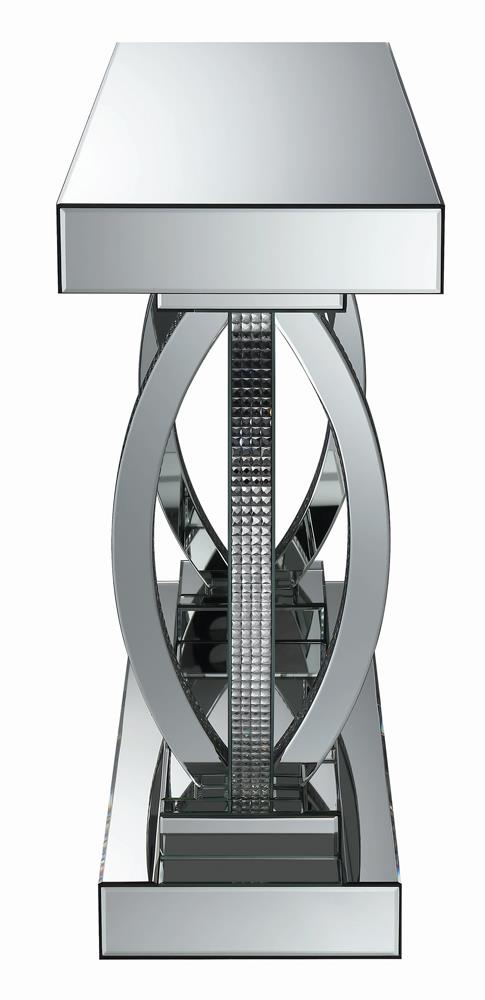 Amalia Rectangular Sofa Table with Shelf Clear Mirror - 722519 - Bien Home Furniture & Electronics