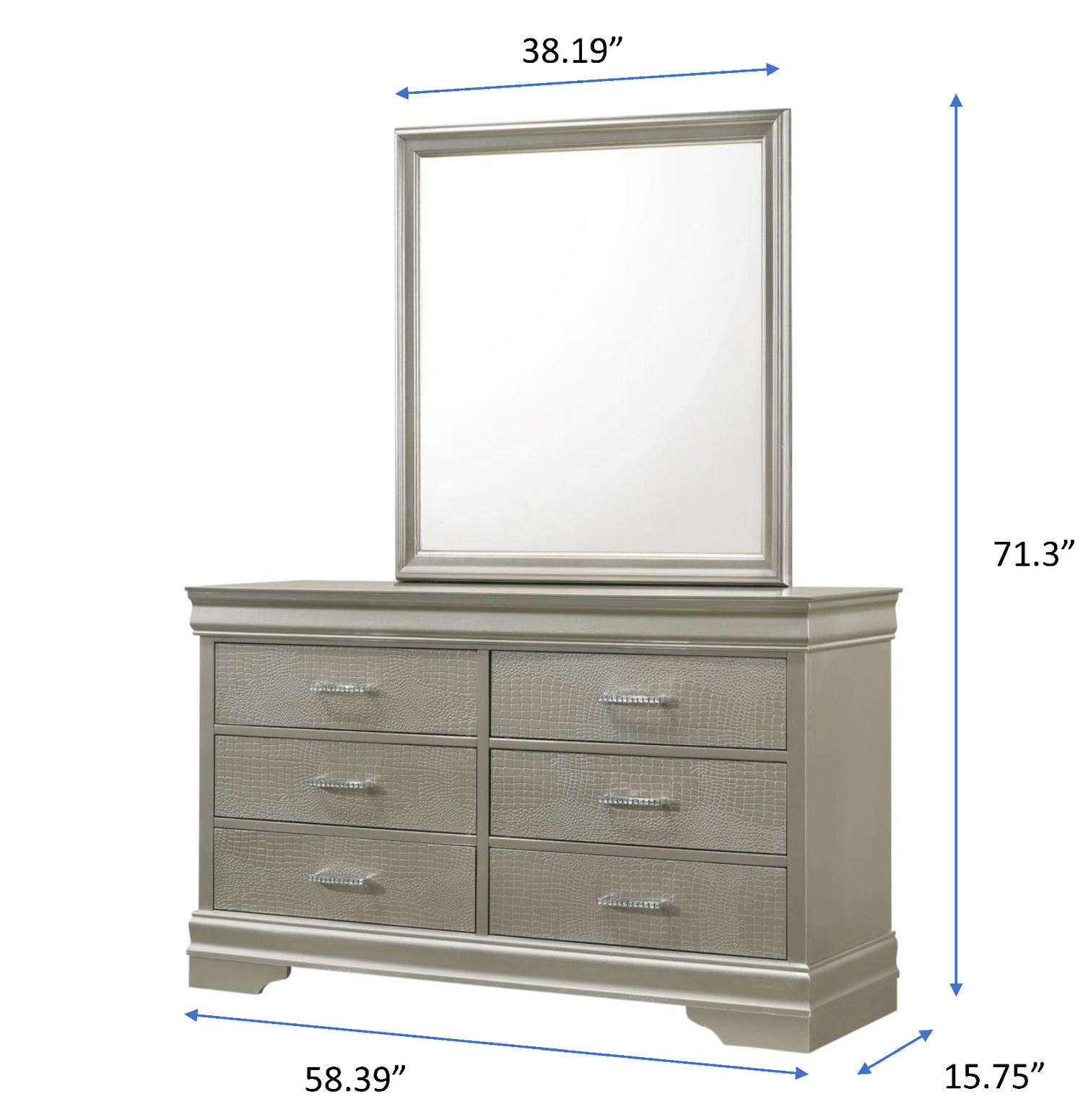Amalia Silver Dresser - B6910-1 - Bien Home Furniture & Electronics