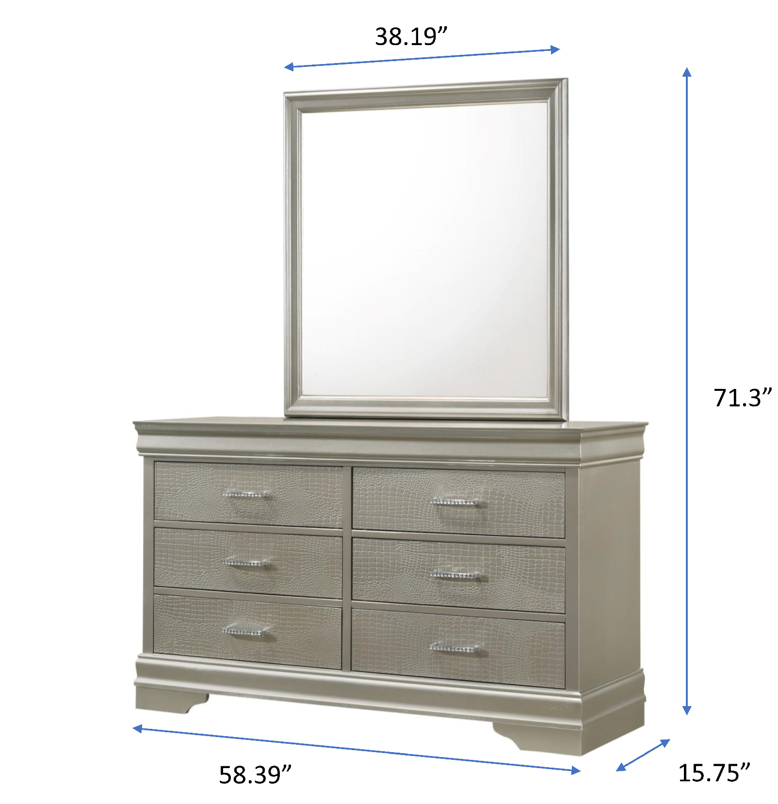 Amalia Silver Dresser - B6910-1 - Bien Home Furniture & Electronics