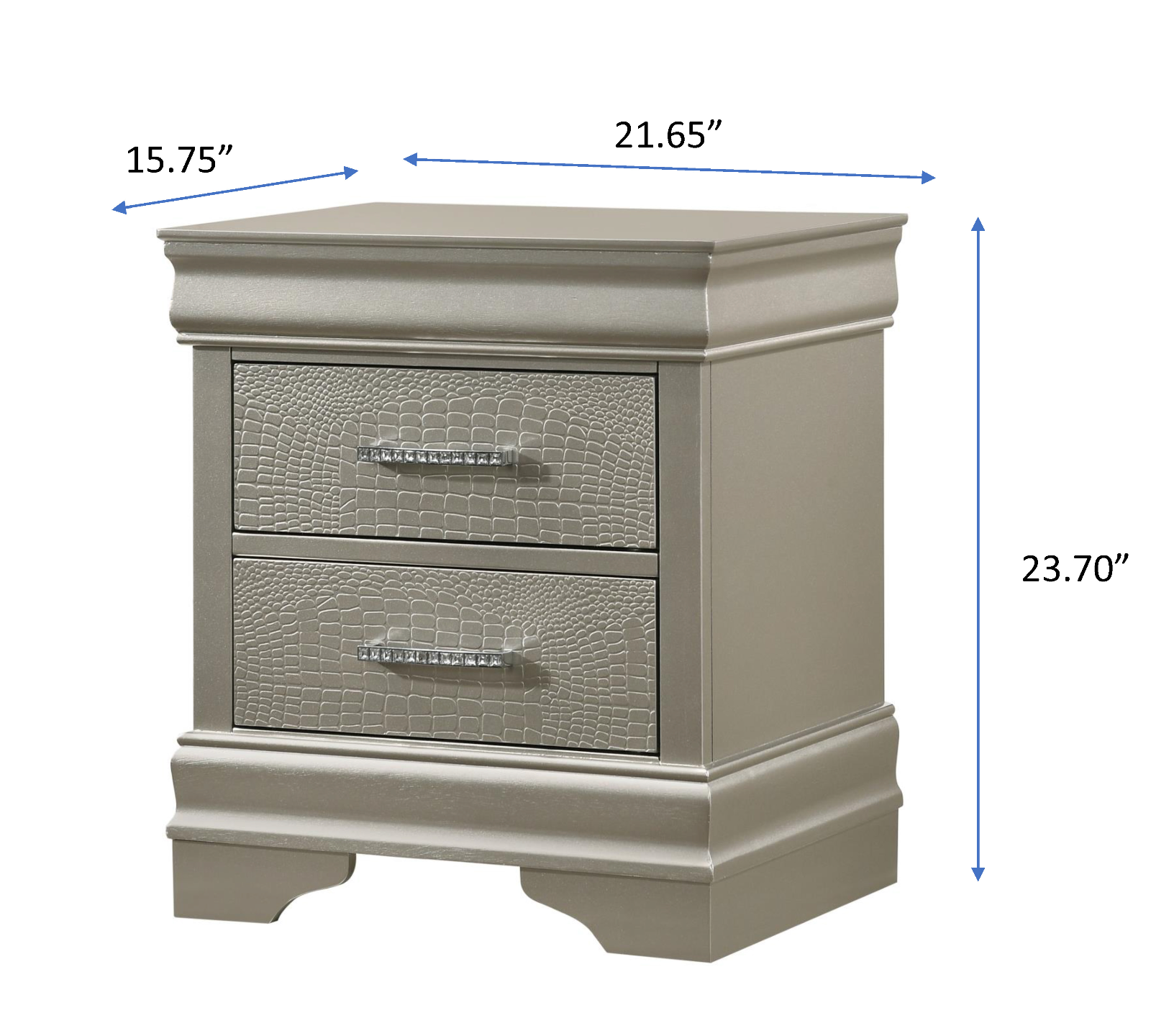Amalia Silver Nightstand - B6910-2 - Bien Home Furniture & Electronics