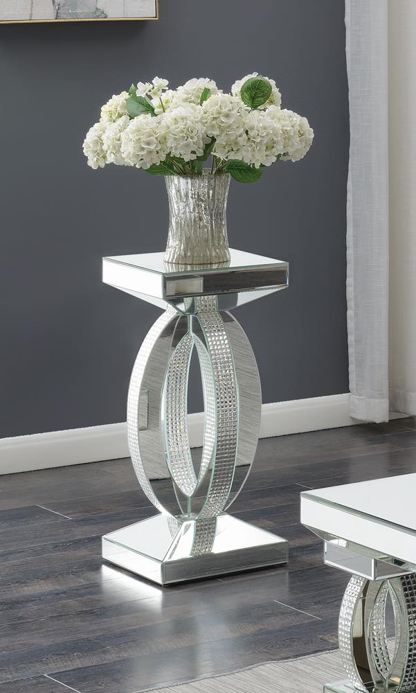 Amalia Square End Table with Lower Shelf Clear Mirror - 722517 - Bien Home Furniture & Electronics