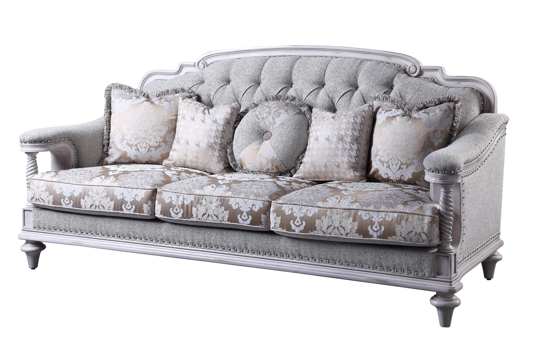 Amancio Antique White Living Room Set - SET | 16139-2 | 16139-3 - Bien Home Furniture & Electronics