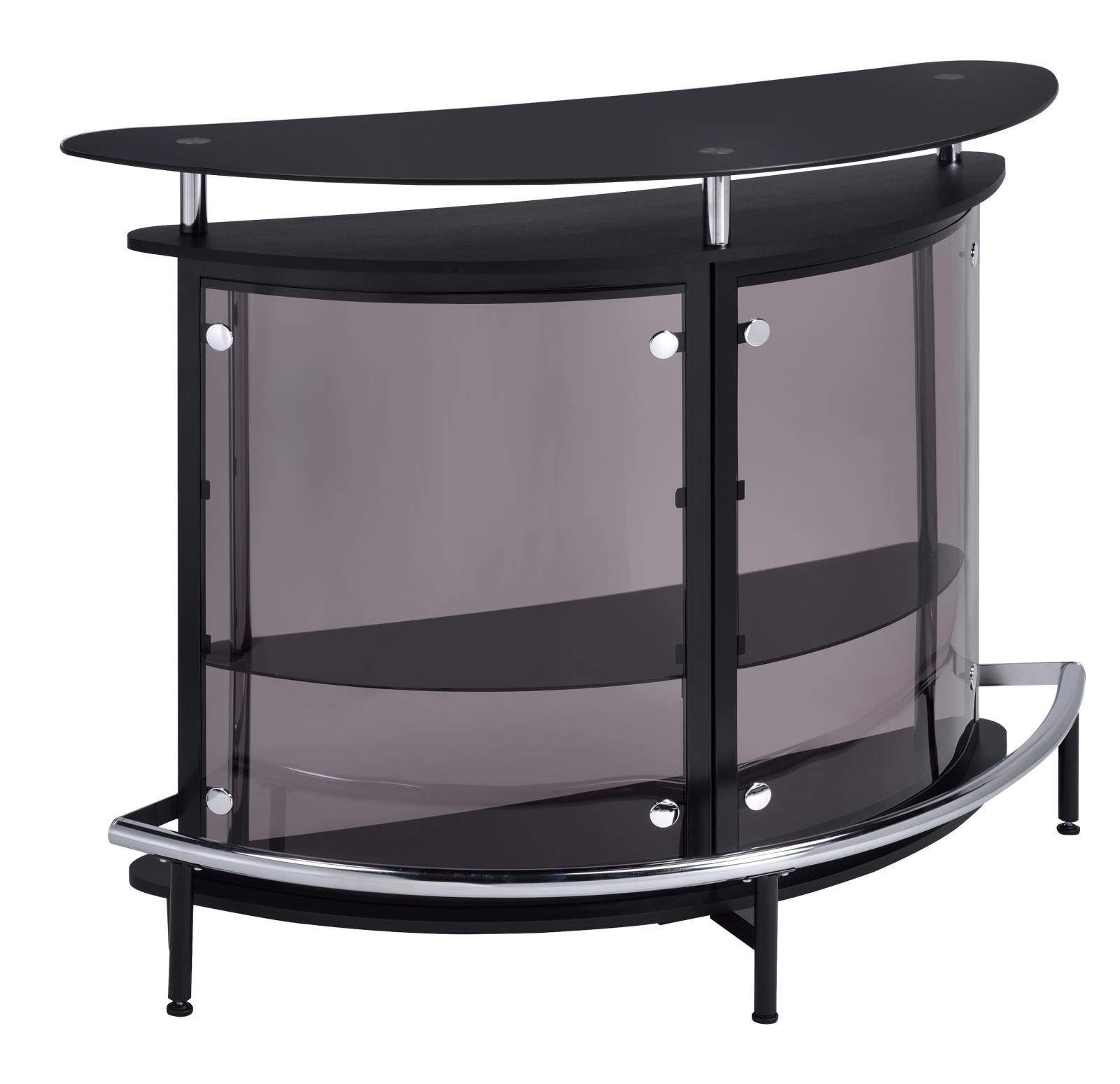Amarillo Black/Chrome 2-Tier Bar Unit - 101065 - Bien Home Furniture & Electronics