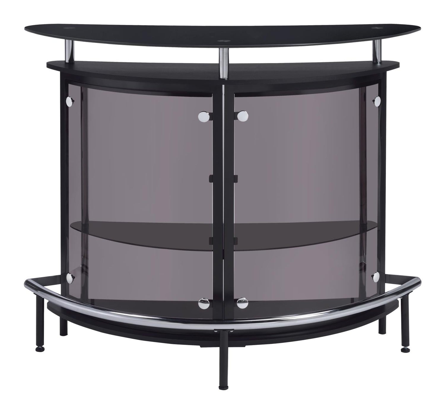 Amarillo Black/Chrome 2-Tier Bar Unit - 101065 - Bien Home Furniture & Electronics