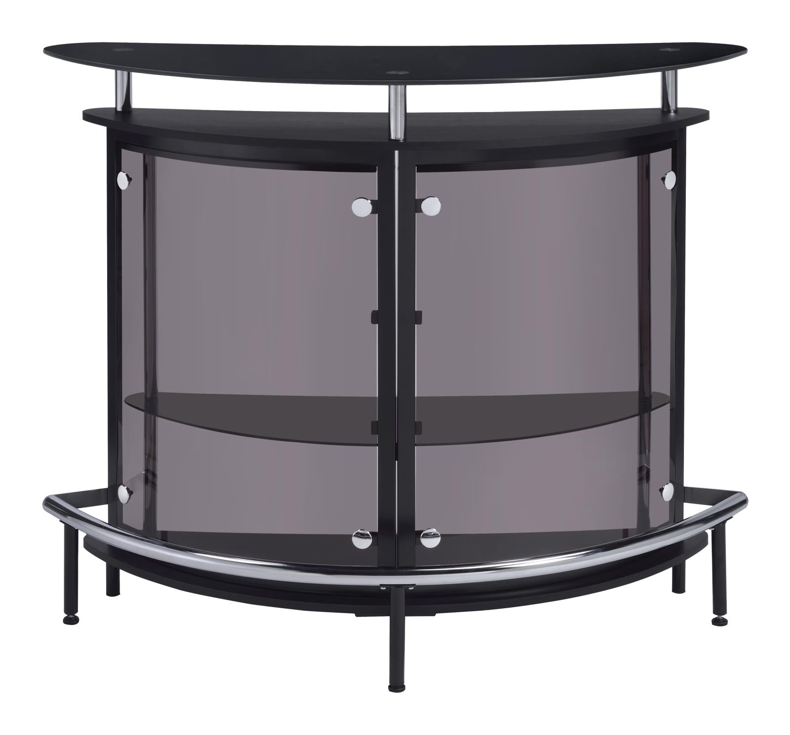 Amarillo Black/Chrome 2-Tier Bar Unit - 101065 - Bien Home Furniture & Electronics