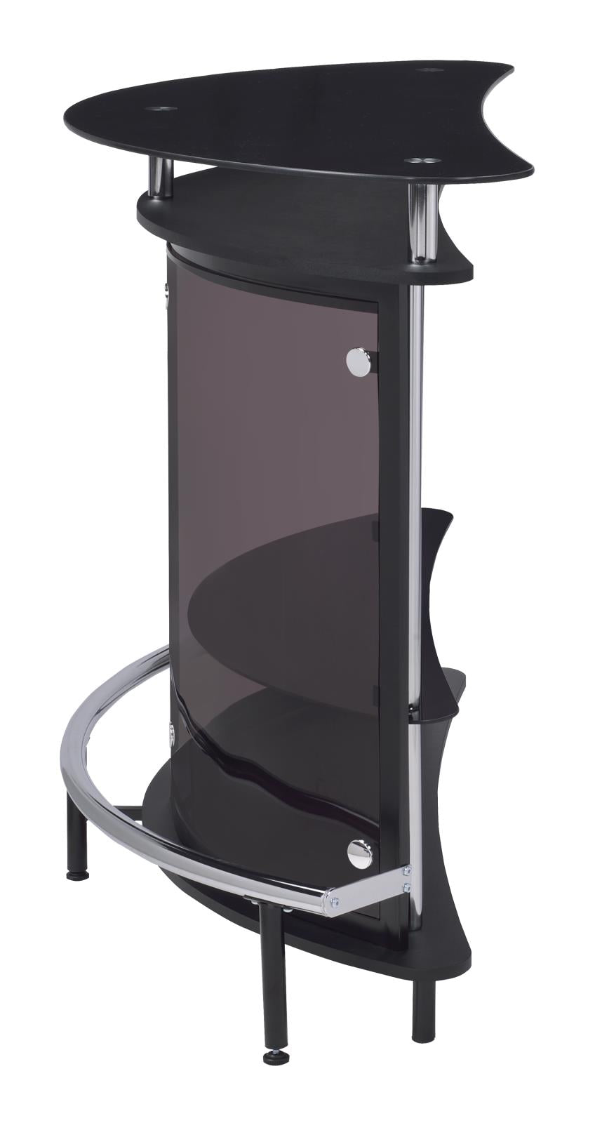 Amarillo Black/Chrome 2-Tier Bar Unit - 101065 - Bien Home Furniture & Electronics