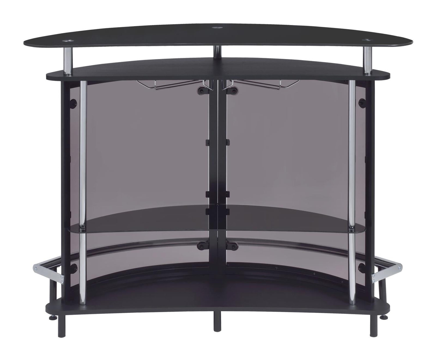 Amarillo Black/Chrome 2-Tier Bar Unit - 101065 - Bien Home Furniture & Electronics