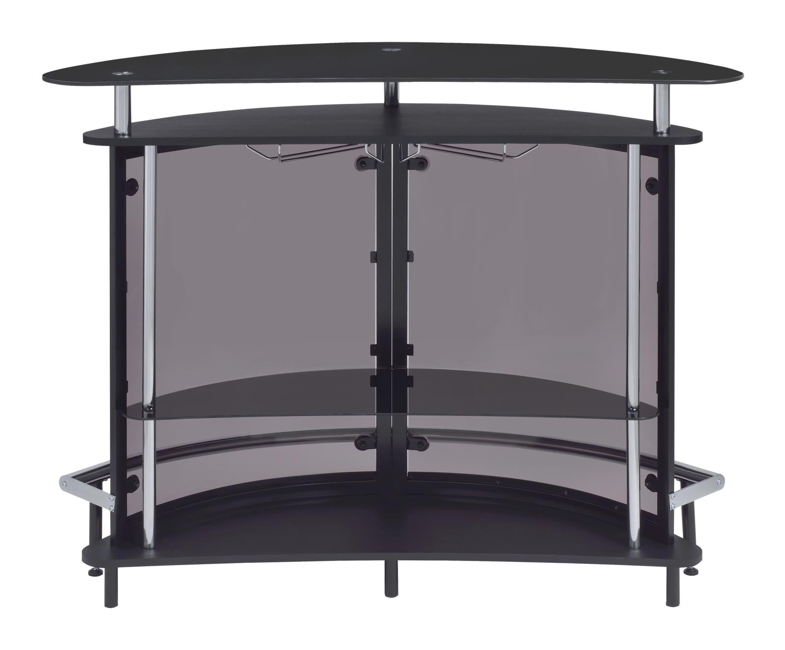 Amarillo Black/Chrome 2-Tier Bar Unit - 101065 - Bien Home Furniture & Electronics