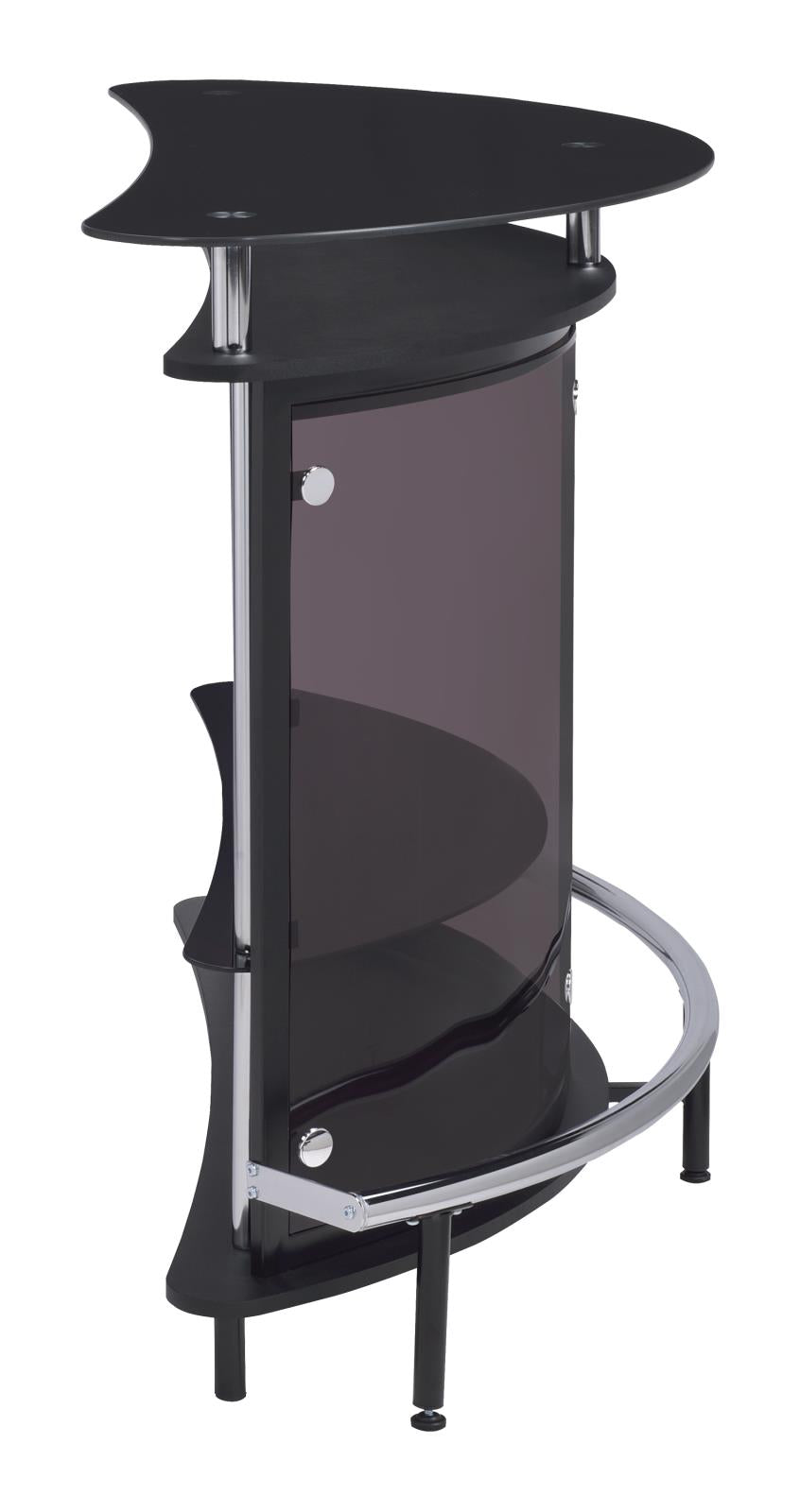 Amarillo Black/Chrome 2-Tier Bar Unit - 101065 - Bien Home Furniture & Electronics