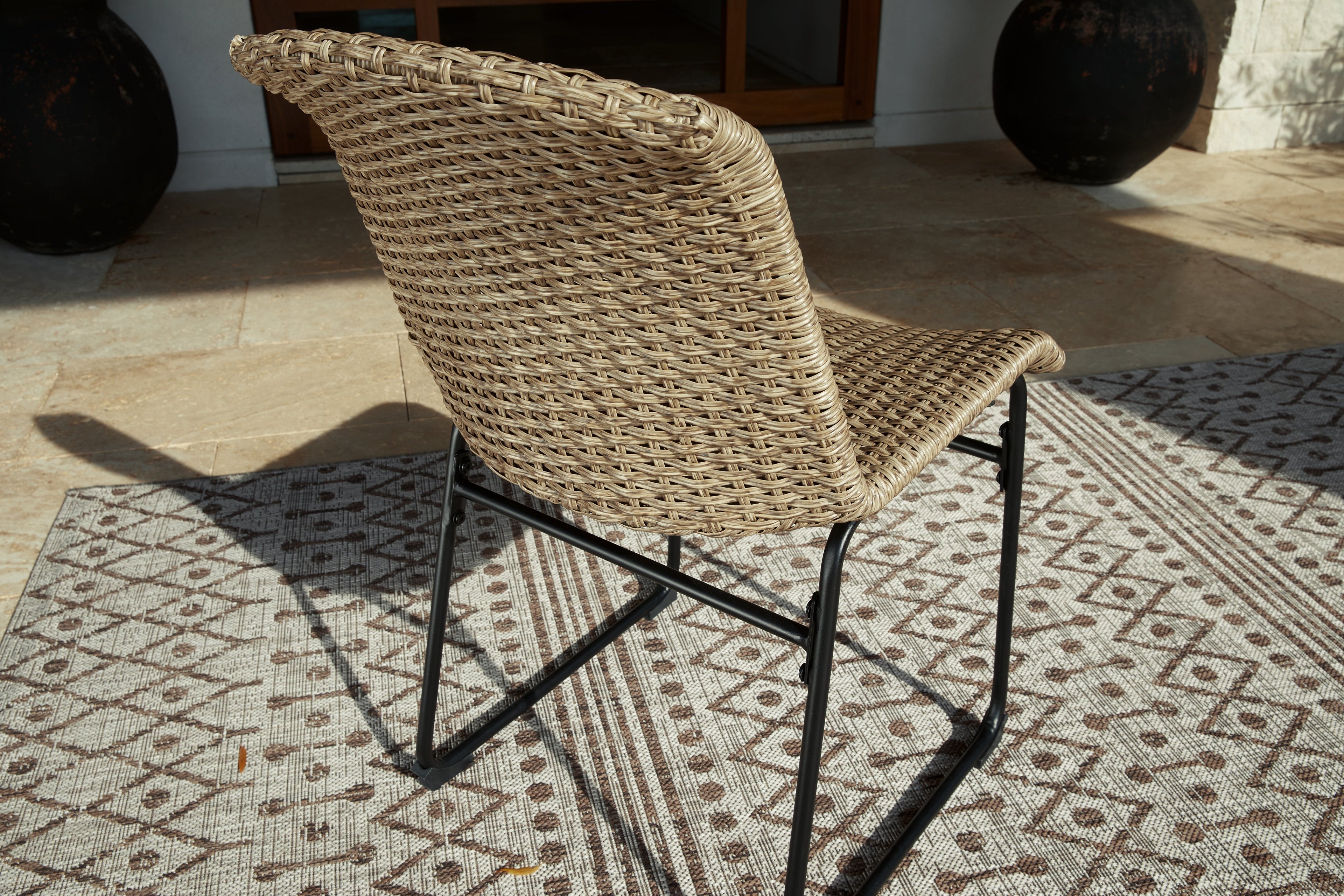 Amaris Brown/Black Outdoor Dining Chair, Set of 2 - P369-601 - Bien Home Furniture & Electronics