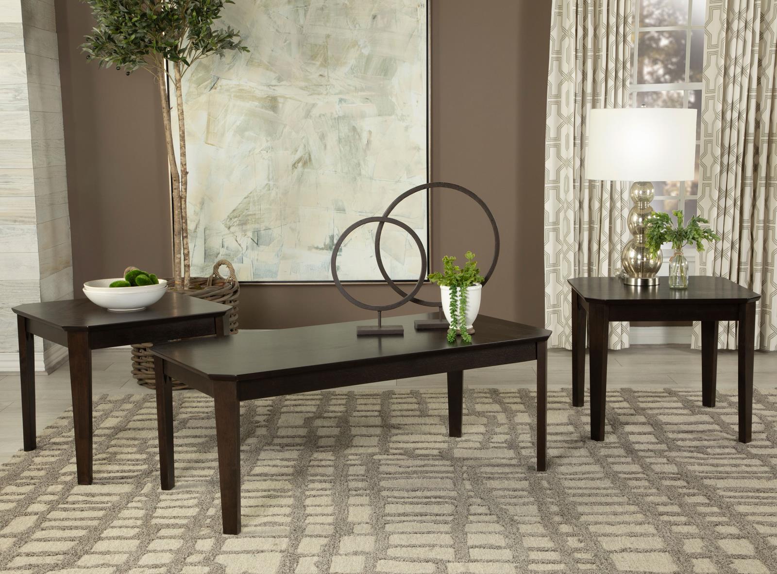 Amaro 3-Piece Occasional Set Dark Brown - 736184 - Bien Home Furniture & Electronics