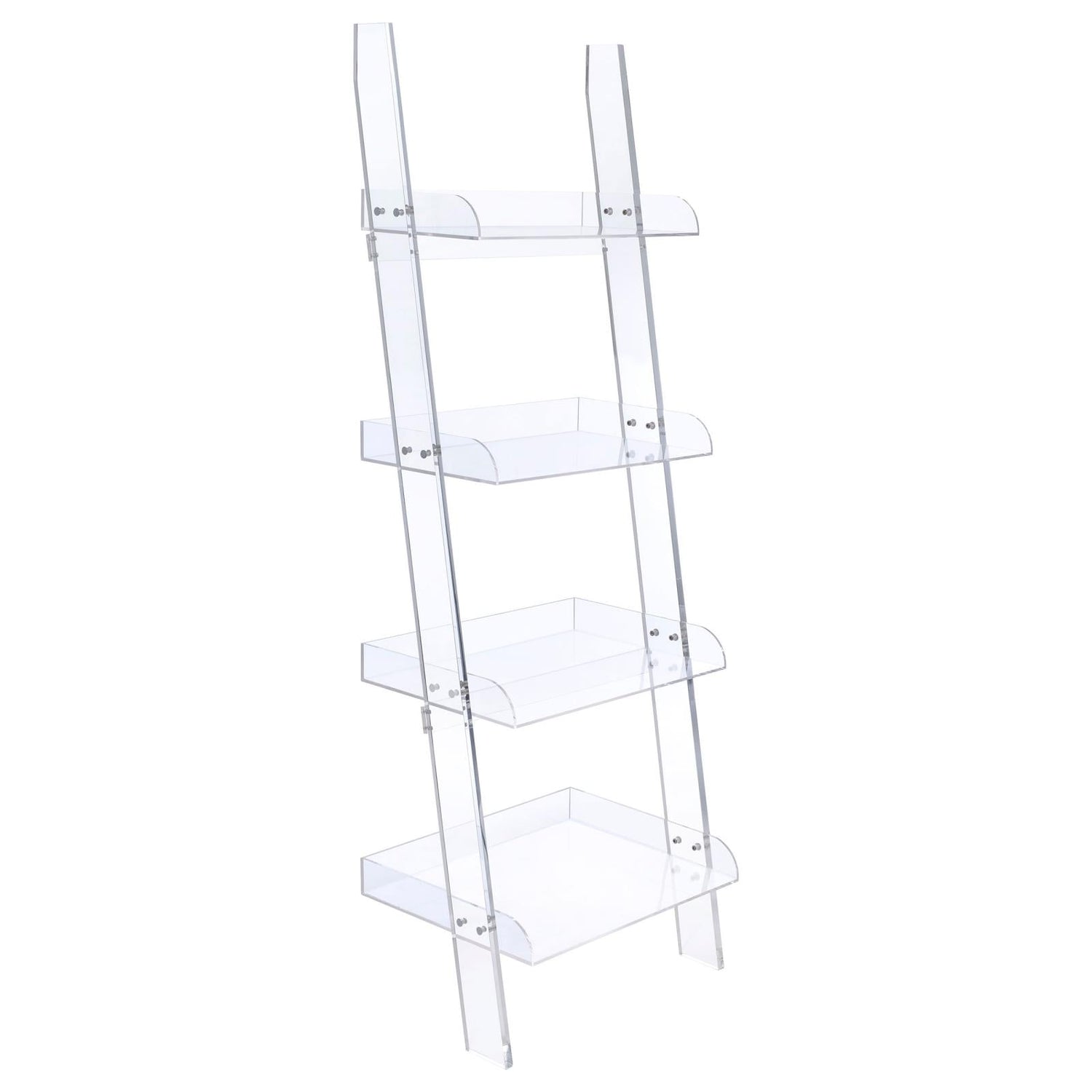 Amaturo Clear 4-Shelf Ladder Bookcase - 801553 - Bien Home Furniture & Electronics