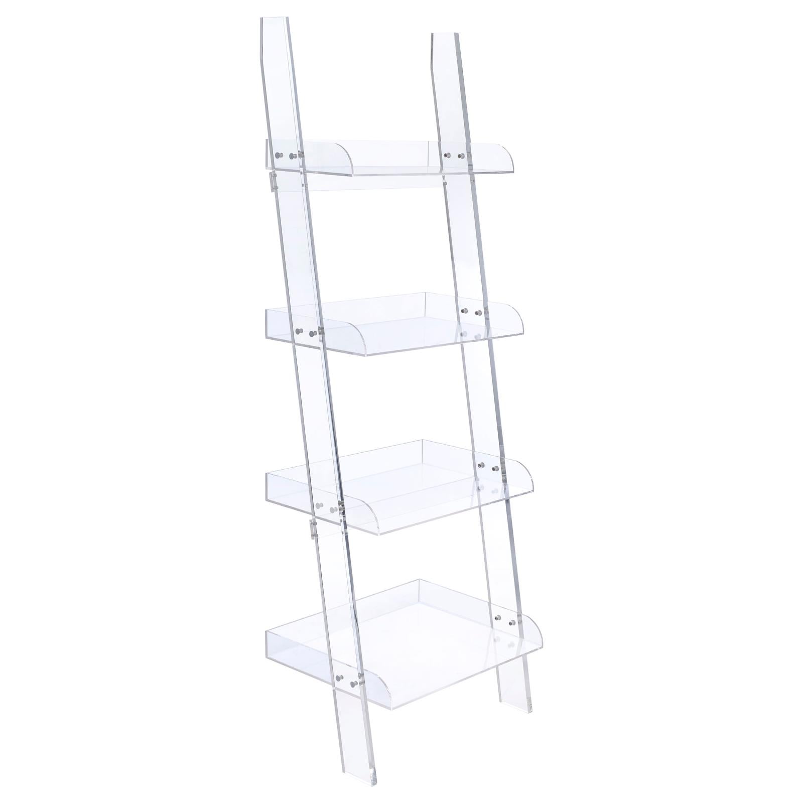 Amaturo Clear 4-Shelf Ladder Bookcase - 801553 - Bien Home Furniture &amp; Electronics