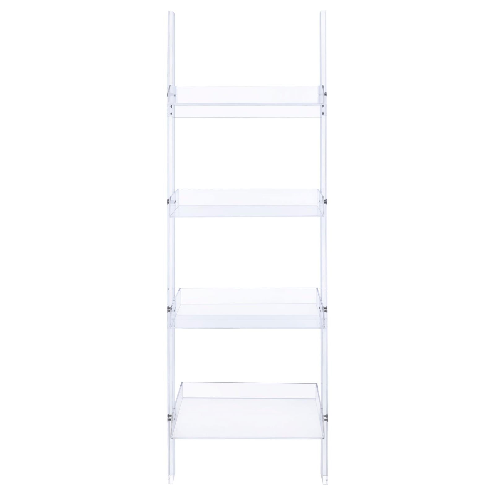 Amaturo Clear 4-Shelf Ladder Bookcase - 801553 - Bien Home Furniture &amp; Electronics