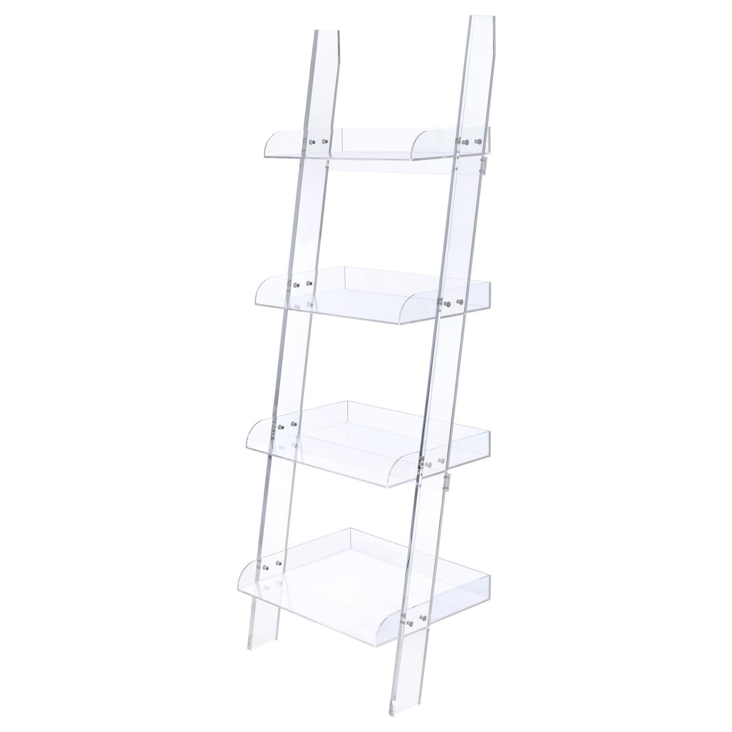 Amaturo Clear 4-Shelf Ladder Bookcase - 801553 - Bien Home Furniture & Electronics