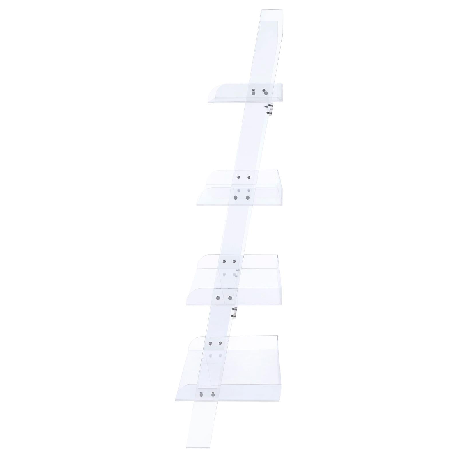Amaturo Clear 4-Shelf Ladder Bookcase - 801553 - Bien Home Furniture & Electronics