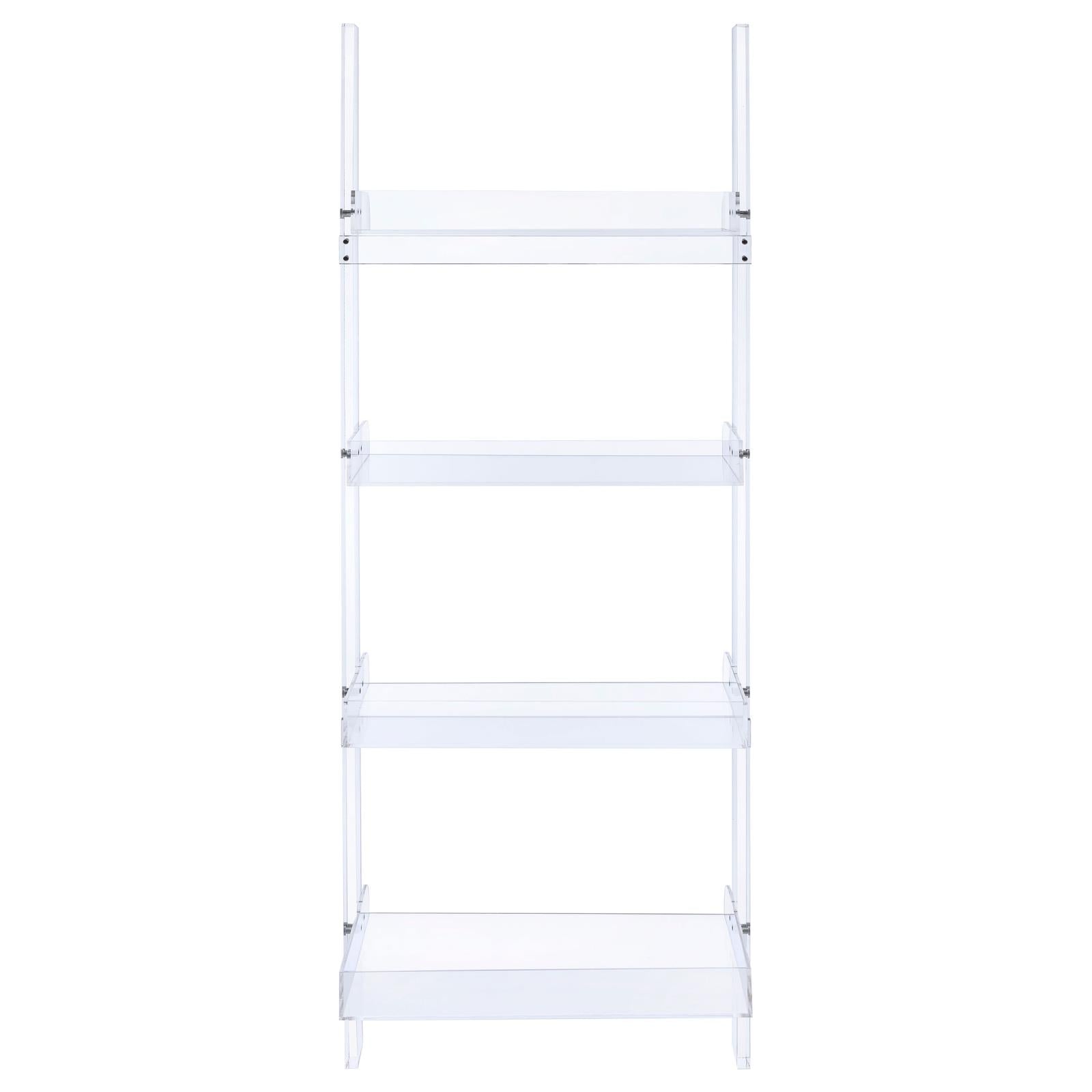 Amaturo Clear 4-Shelf Ladder Bookcase - 801553 - Bien Home Furniture & Electronics