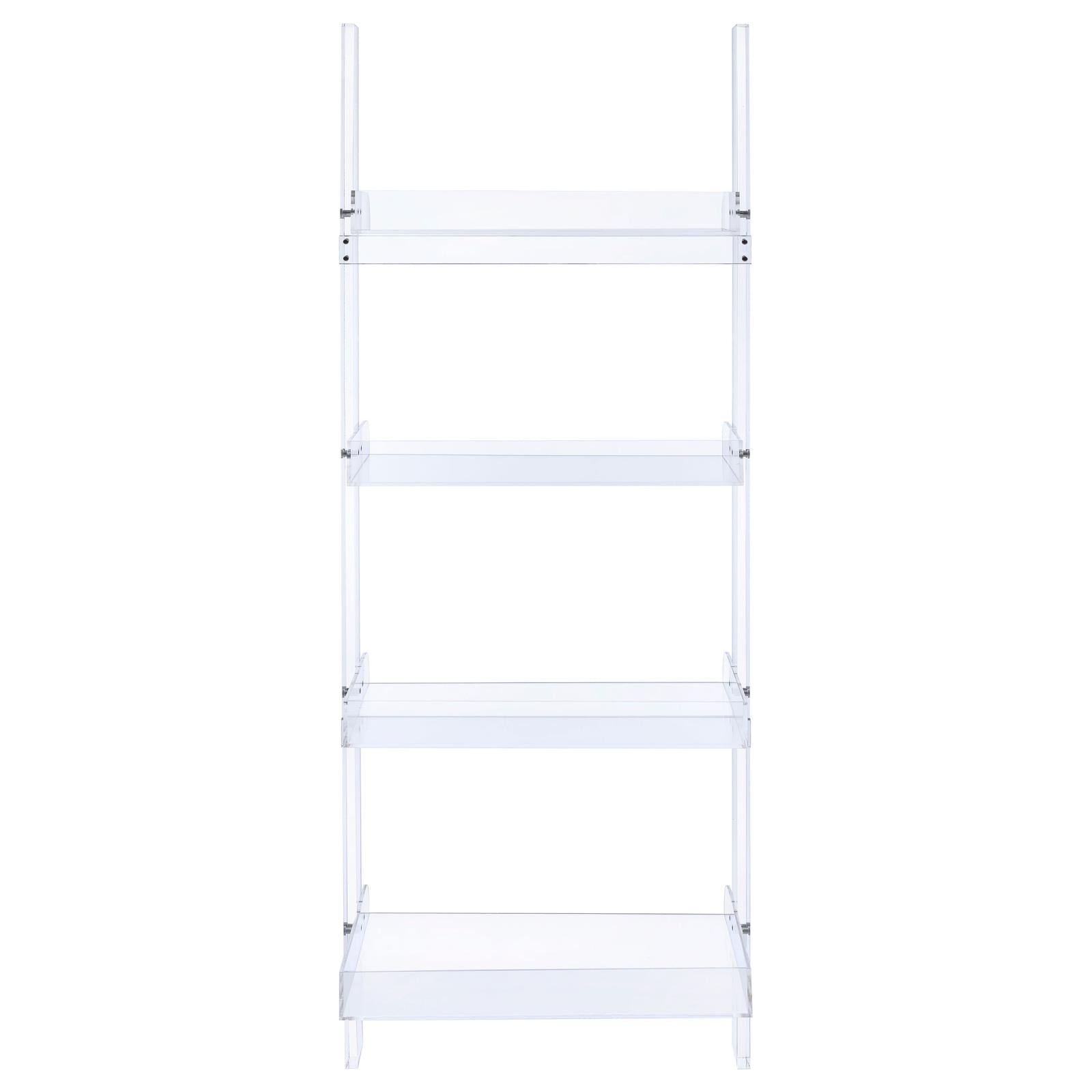 Amaturo Clear 4-Shelf Ladder Bookcase - 801553 - Bien Home Furniture &amp; Electronics