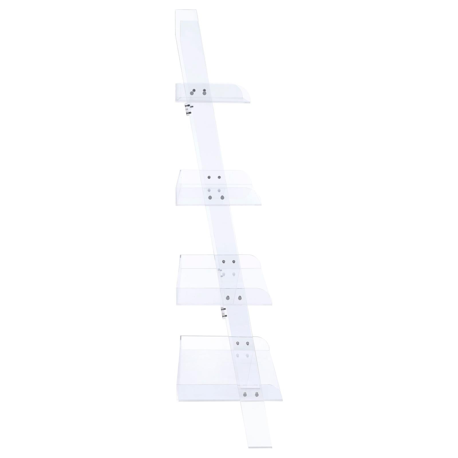 Amaturo Clear 4-Shelf Ladder Bookcase - 801553 - Bien Home Furniture & Electronics