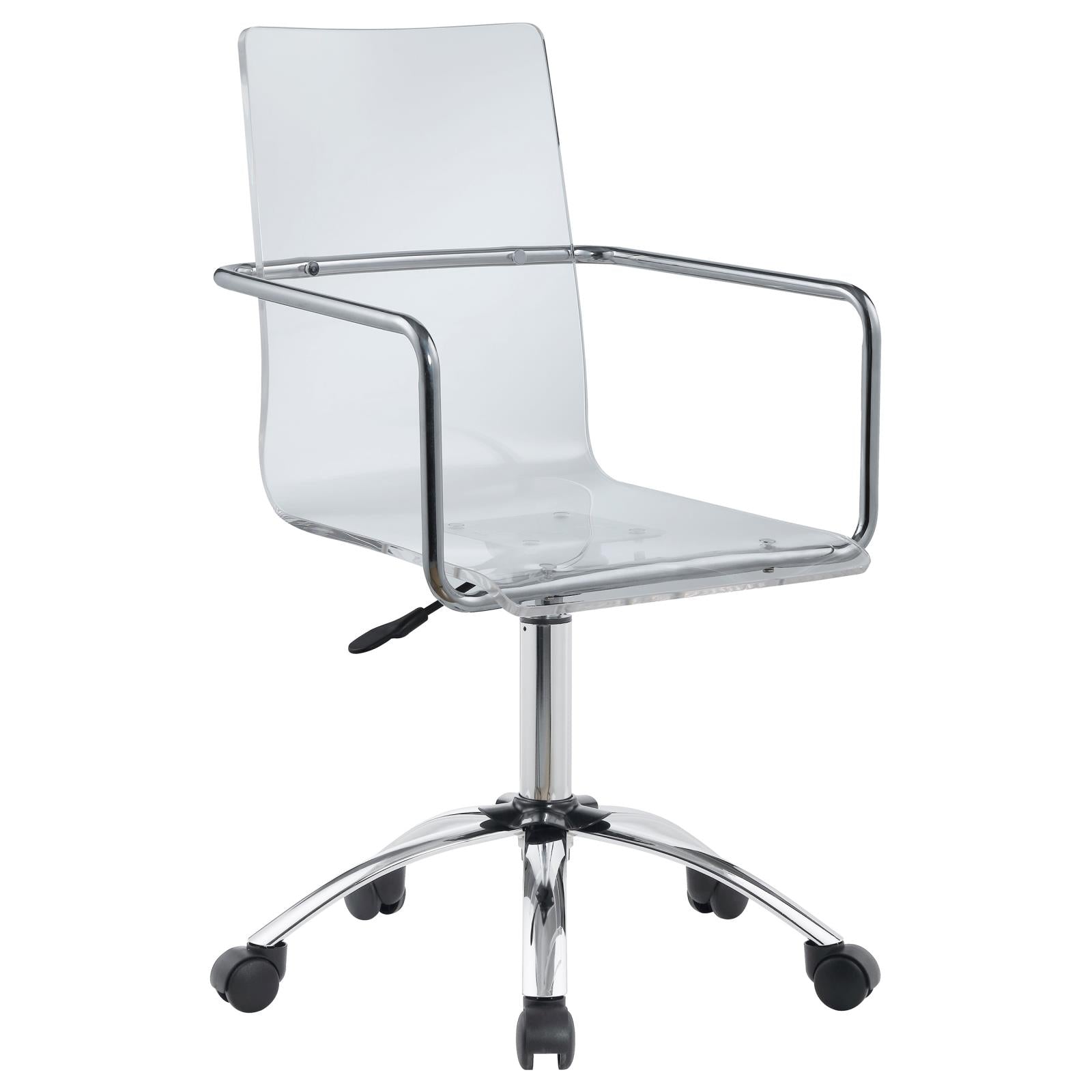 Amaturo Clear/Chrome Office Chair with Casters - 801436 - Bien Home Furniture &amp; Electronics