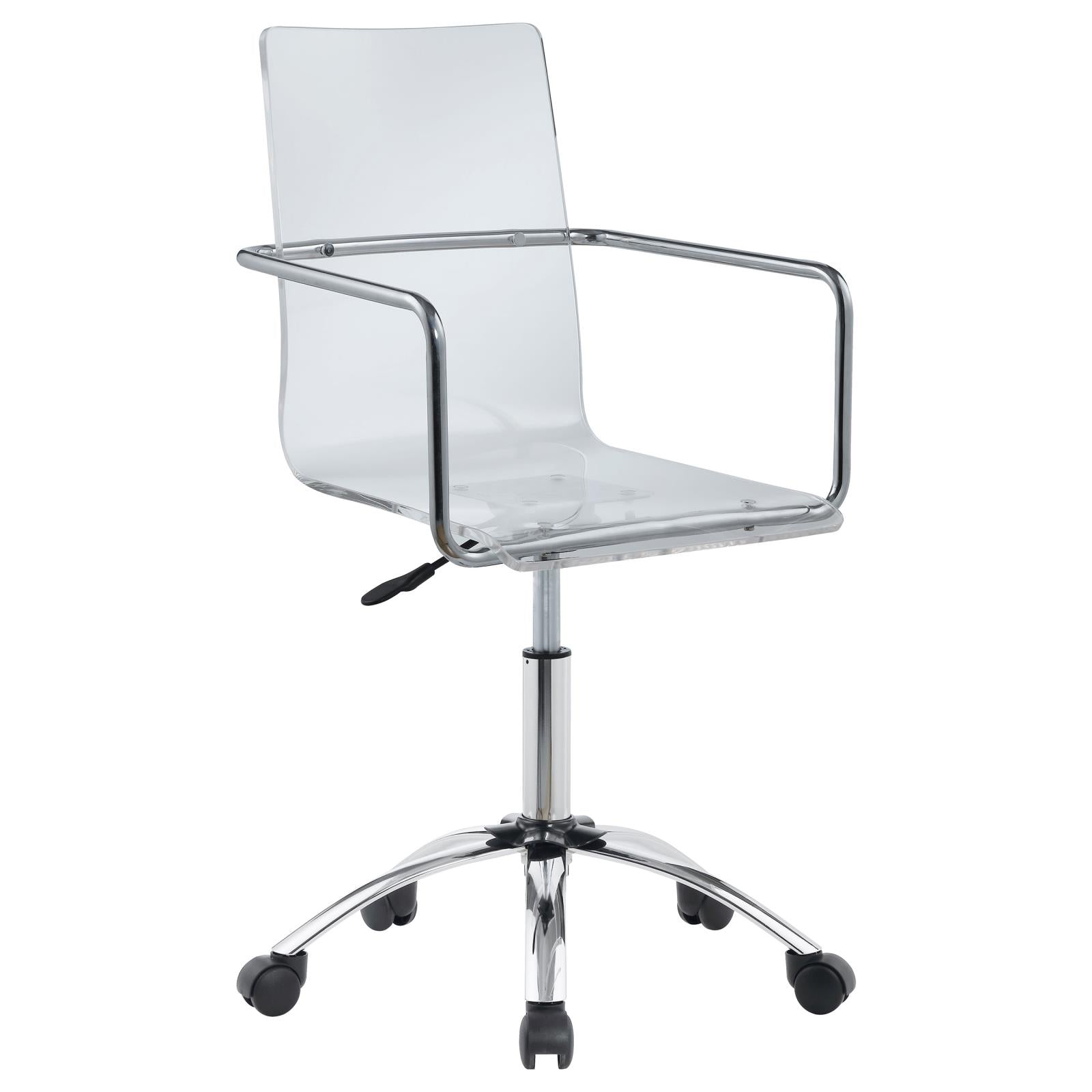 Amaturo Clear/Chrome Office Chair with Casters - 801436 - Bien Home Furniture &amp; Electronics