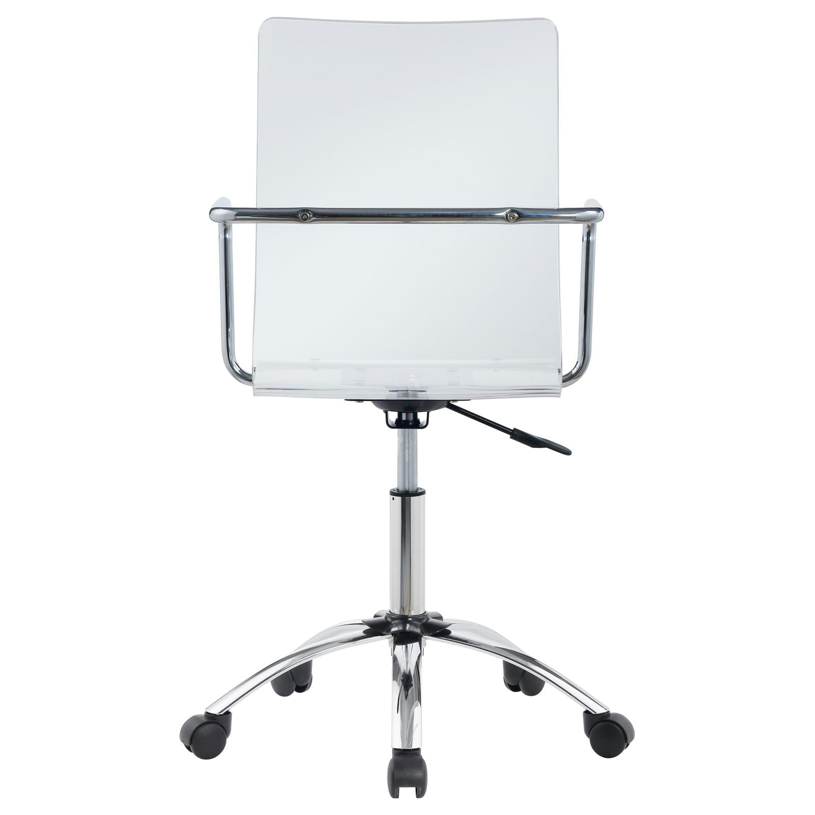 Amaturo Clear/Chrome Office Chair with Casters - 801436 - Bien Home Furniture & Electronics