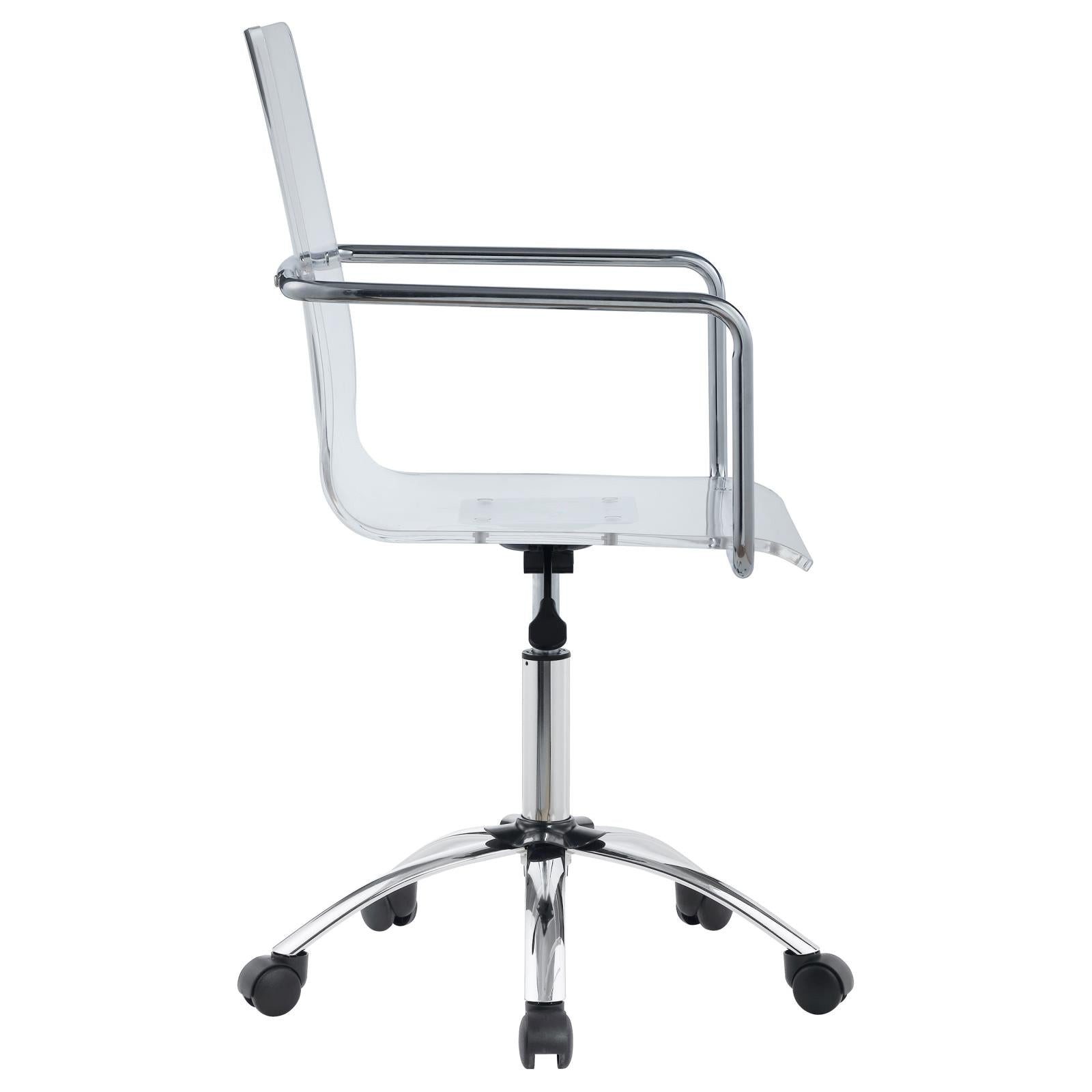 Amaturo Clear/Chrome Office Chair with Casters - 801436 - Bien Home Furniture & Electronics