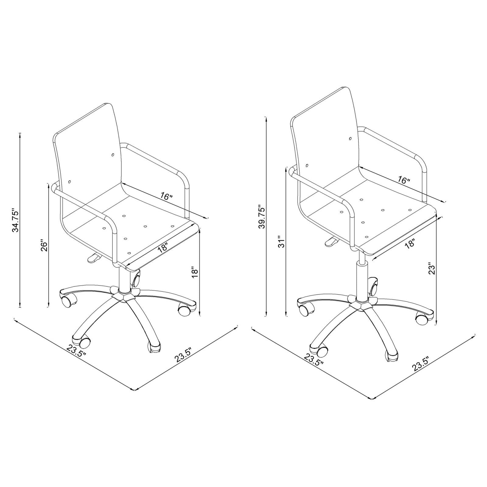 Amaturo Clear/Chrome Office Chair with Casters - 801436 - Bien Home Furniture & Electronics