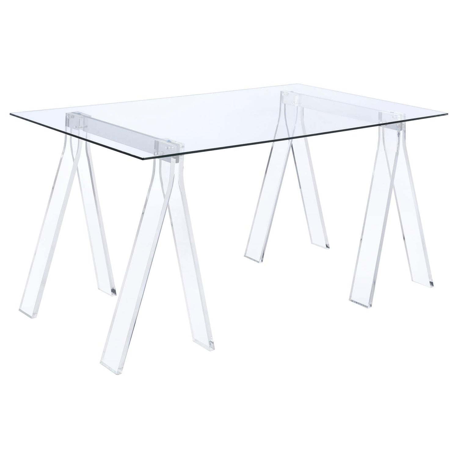 Amaturo Clear Writing Desk with Glass Top - 801535 - Bien Home Furniture & Electronics