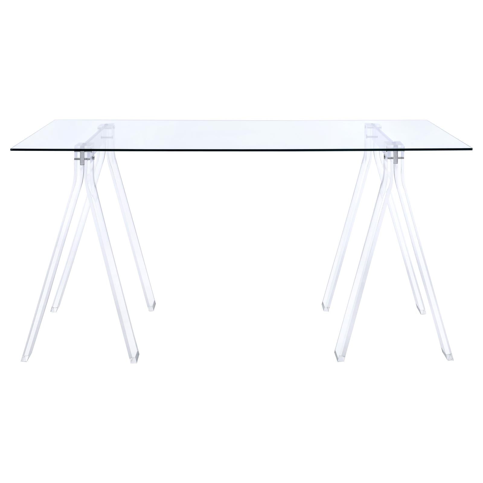 Amaturo Clear Writing Desk with Glass Top - 801535 - Bien Home Furniture &amp; Electronics