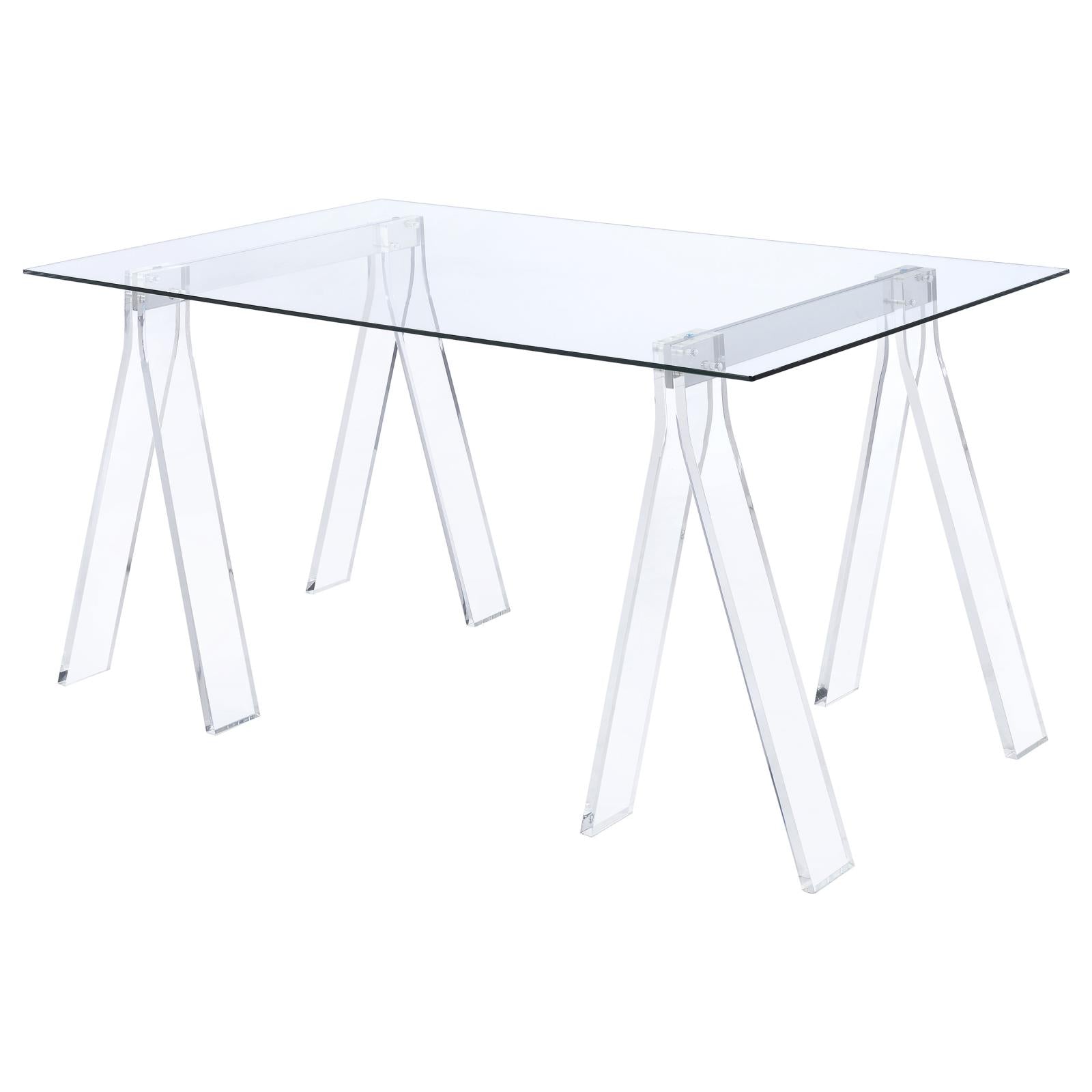 Amaturo Clear Writing Desk with Glass Top - 801535 - Bien Home Furniture &amp; Electronics