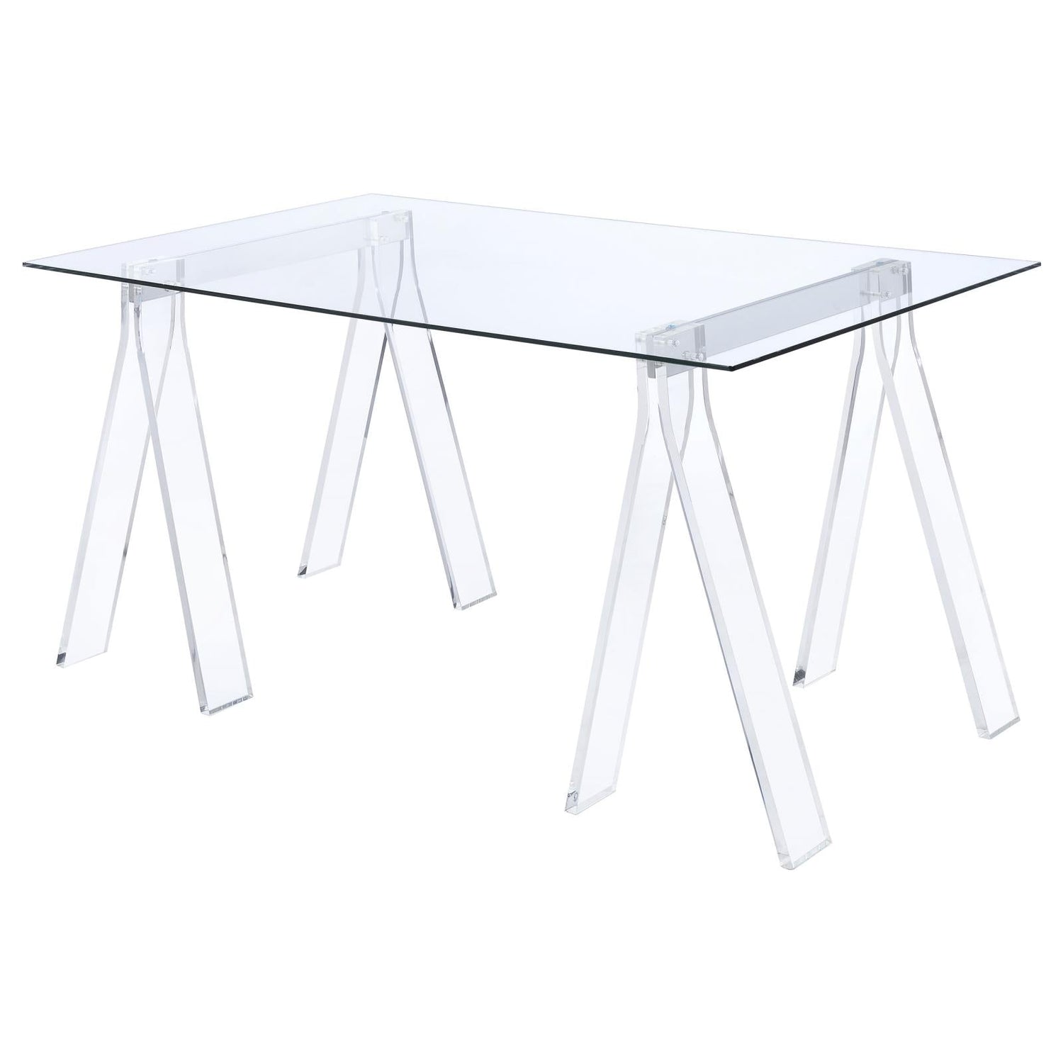 Amaturo Clear Writing Desk with Glass Top - 801535 - Bien Home Furniture & Electronics