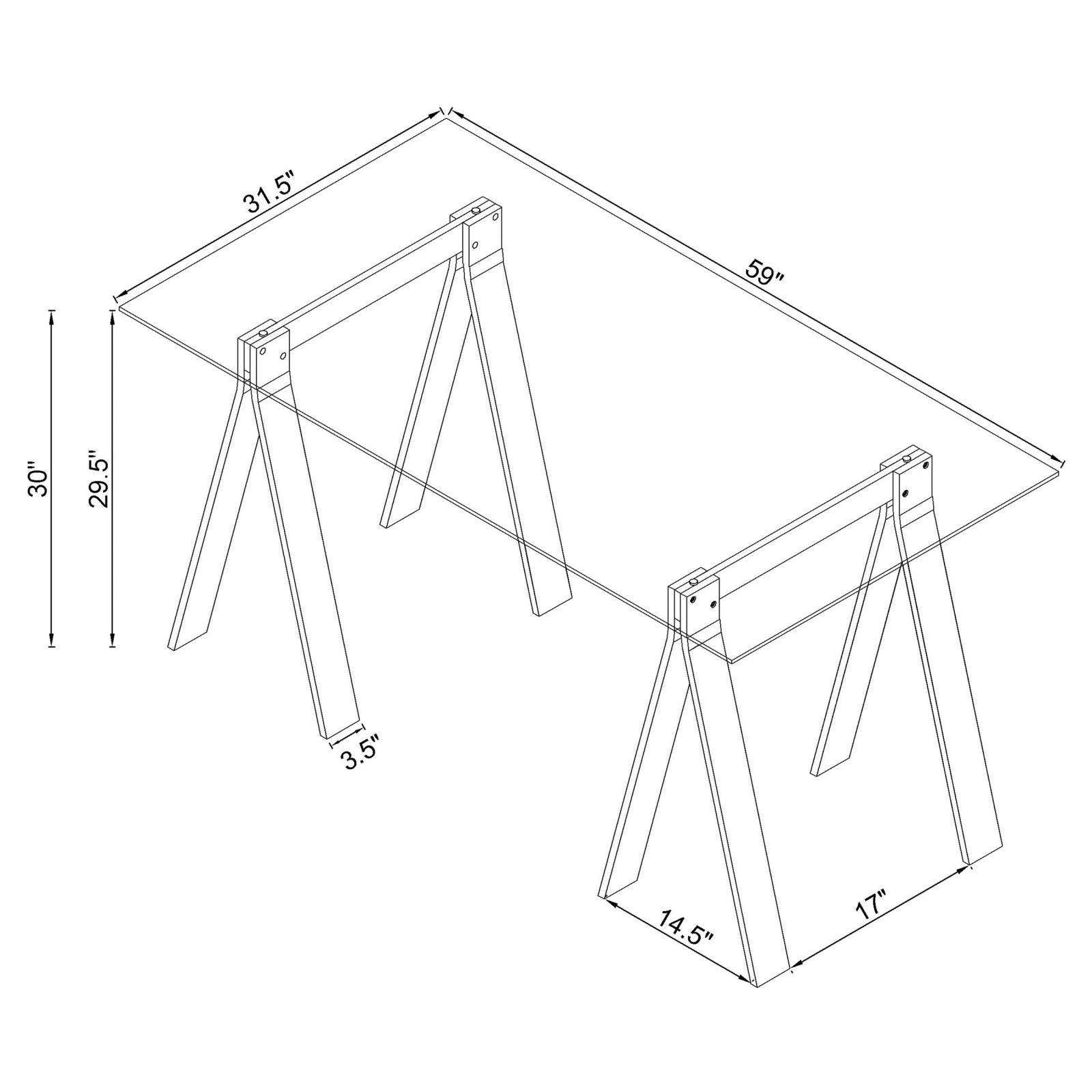 Amaturo Clear Writing Desk with Glass Top - 801535 - Bien Home Furniture & Electronics
