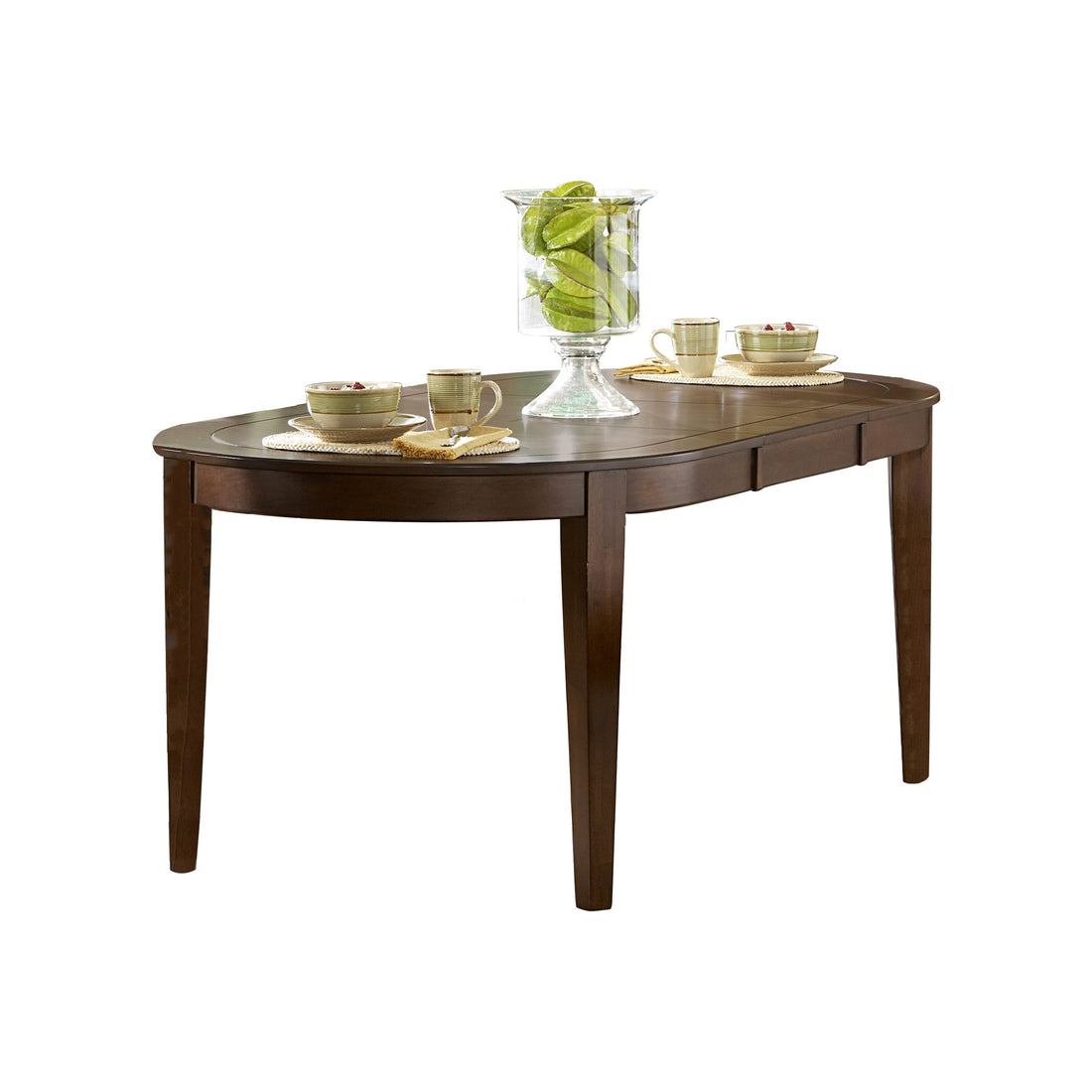 Ameillia Dark Oak Extendable Oval Dining Table - 586-76 - Bien Home Furniture &amp; Electronics